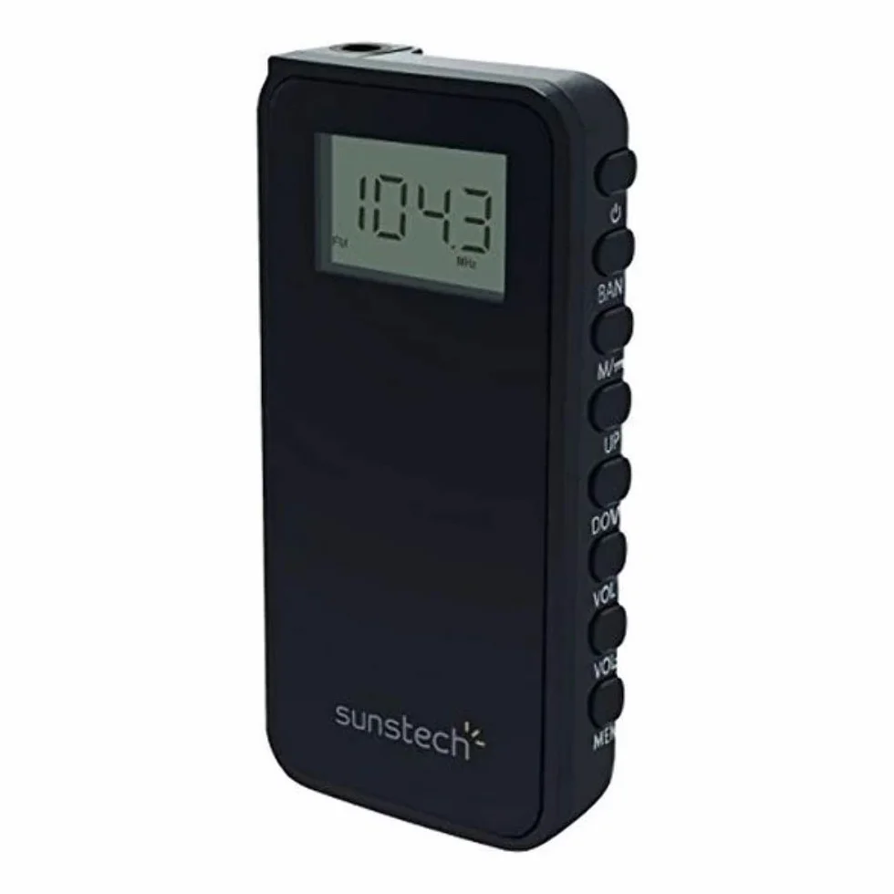 Sunstech RPD23 - Radio de Bolsillo Digital Am/FM, Color Negro