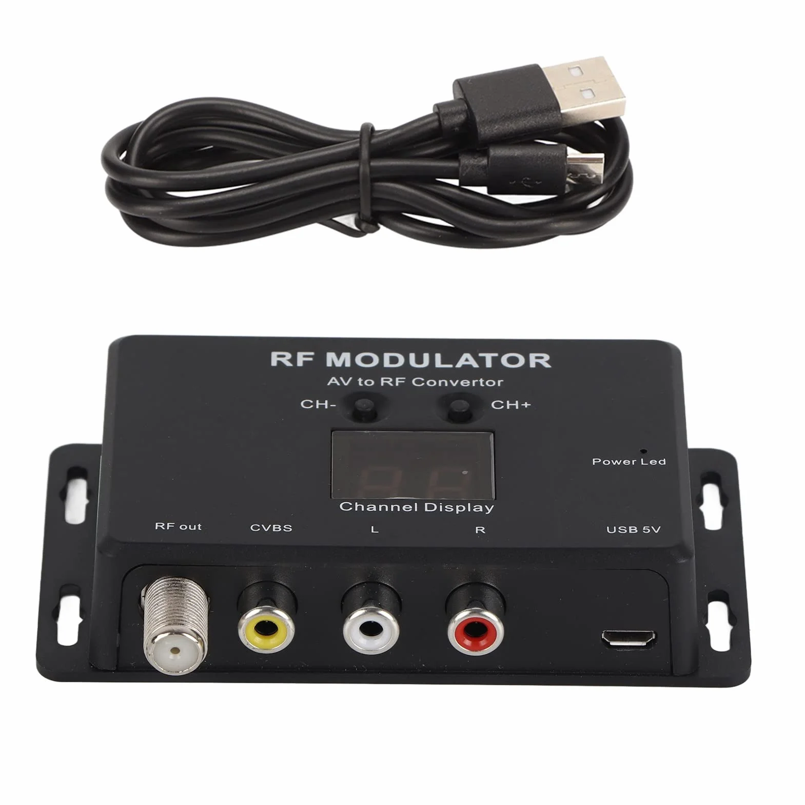 Modulador RF, Convertidor de Modulador Profesional PAL NTSC AV a RF con Repetidor IR para Decodificador, DVR, Reproductores de DVD