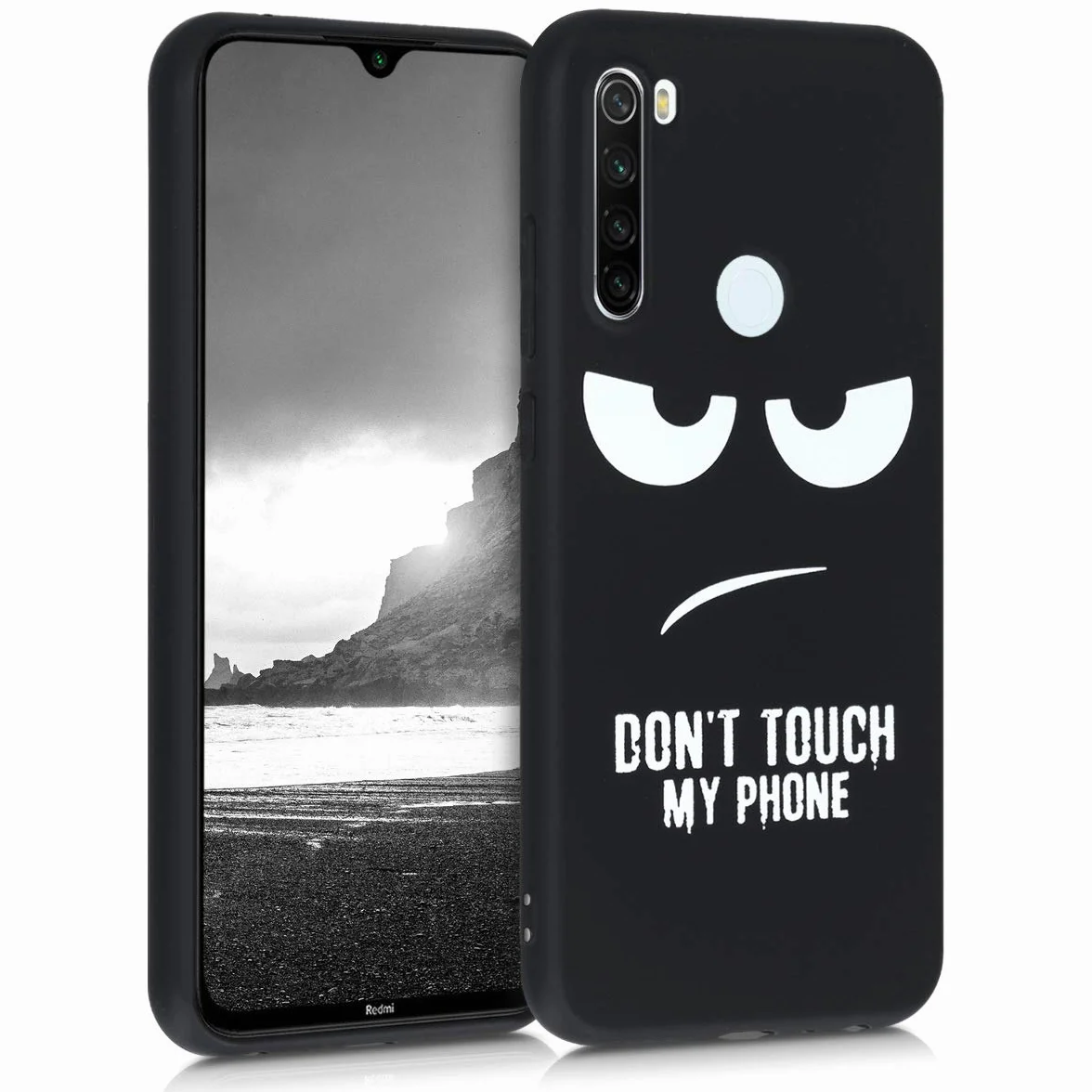kwmobile Carcasa Compatible con Xiaomi Redmi Note 8T Funda Móvil TPU Blanco/Negro