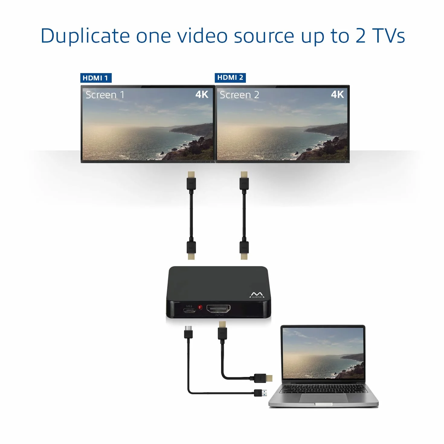 Ewent EW3720 divisor de video HDMI 2x HDMI