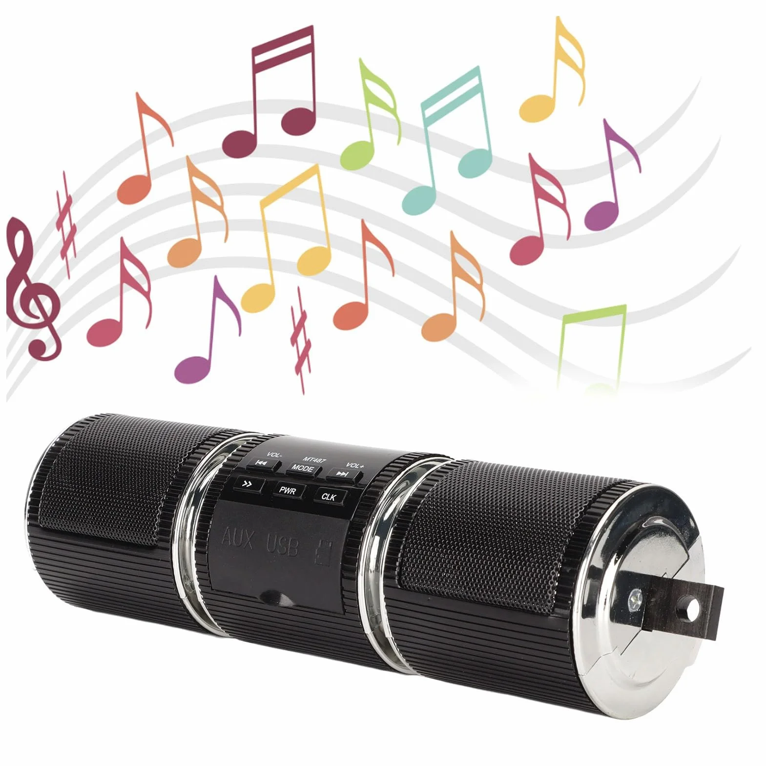 Altavoces para Moto Universal 3 0 + EDR Reproductor Musical Resistente Al Agua con USB TF Y IN Compatible con Todos Los Manillares De Motocicleta Color Negro