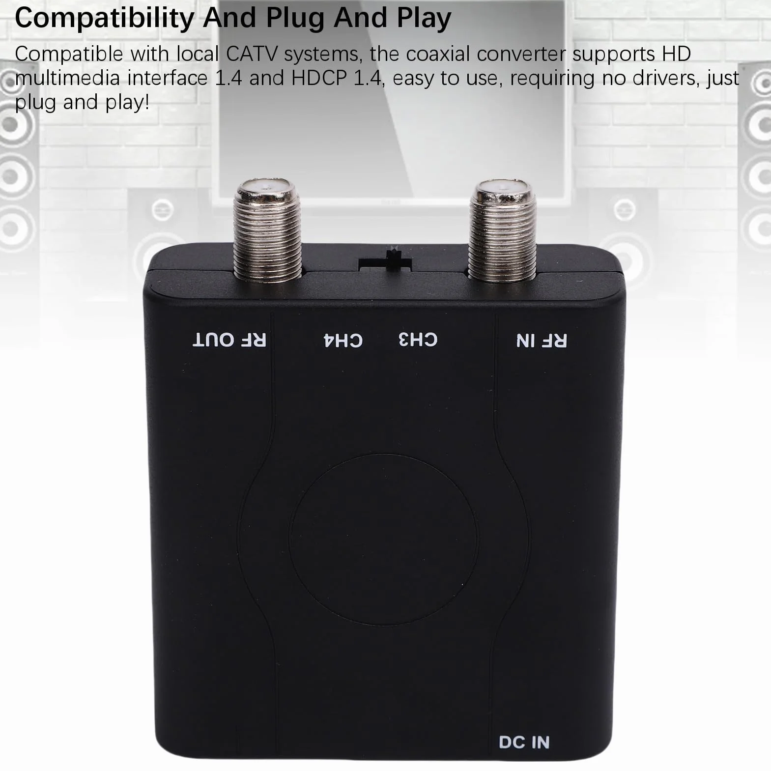 PUSOKEI Modulador HDMI a RF HDM61, Adaptador Convertidor HDMI a Coaxial con Control PAL 1080P, Admite Salida de Formato NTSC, para Consola de Juegos de TV Doméstica