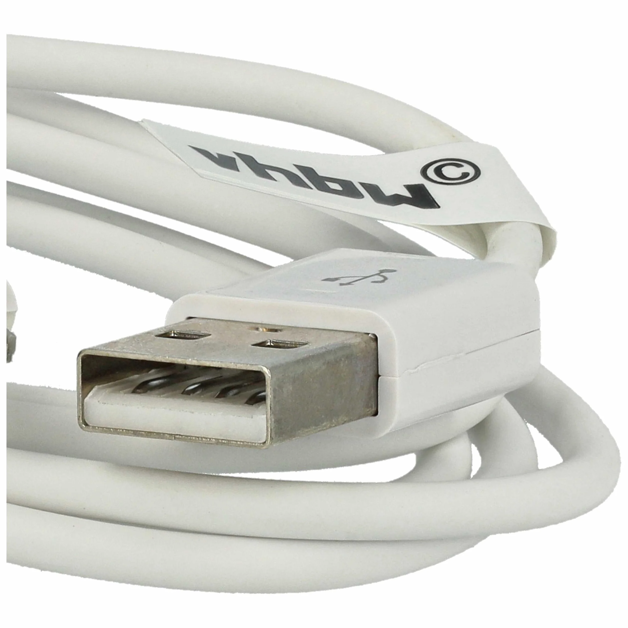 vhbw Cable de datos USB compatible con Apple iPod 7 Gen. Classic Late 2008 A1238-120Gb reproductor MP3 - blanco, 80 cm