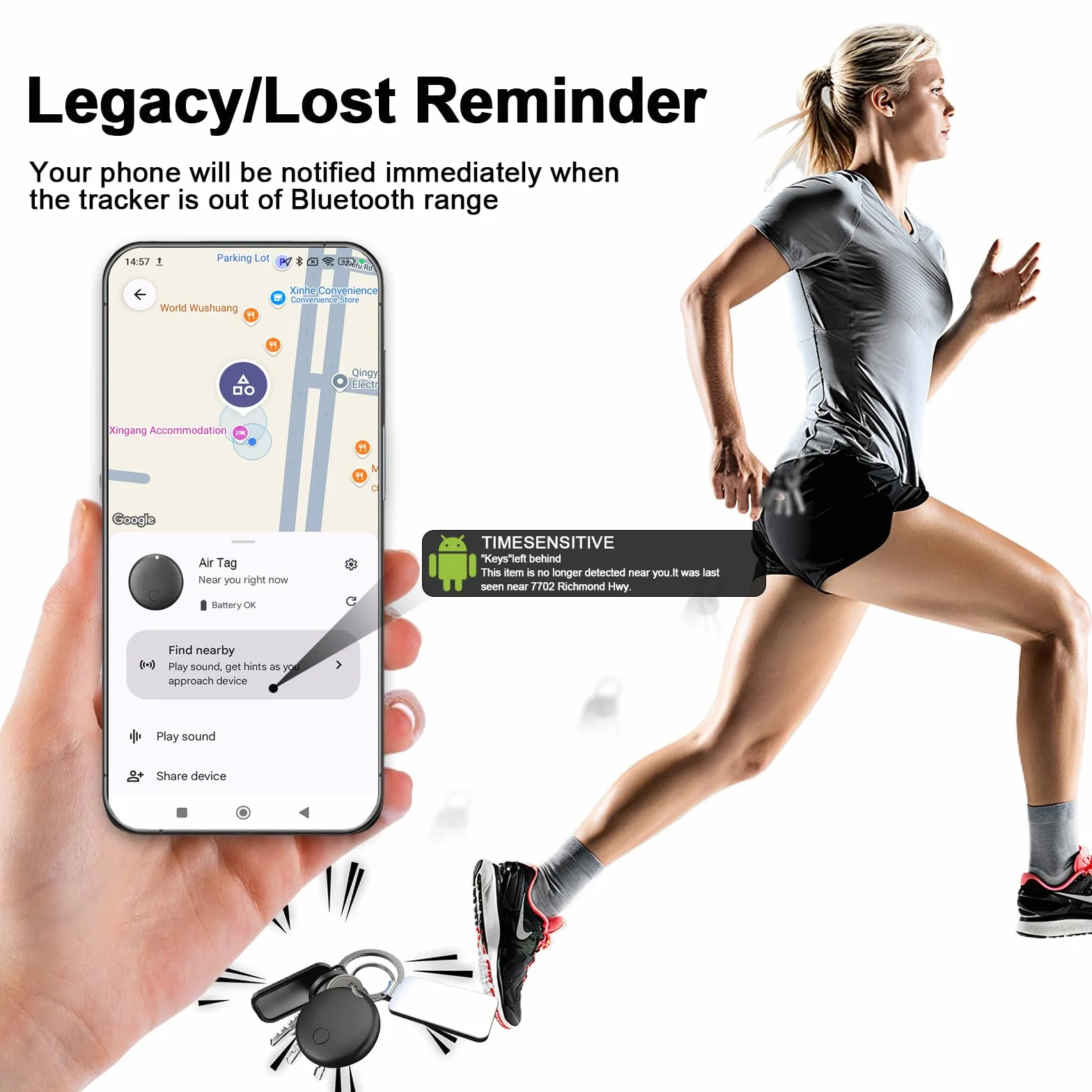 2 Unidades de Android Smart Tag,GPS Tracker Compatible con Google Find My Device,Android GPS Tag Alternative,Bluetooth Tracker para Maletas, Mochilas, Carteras