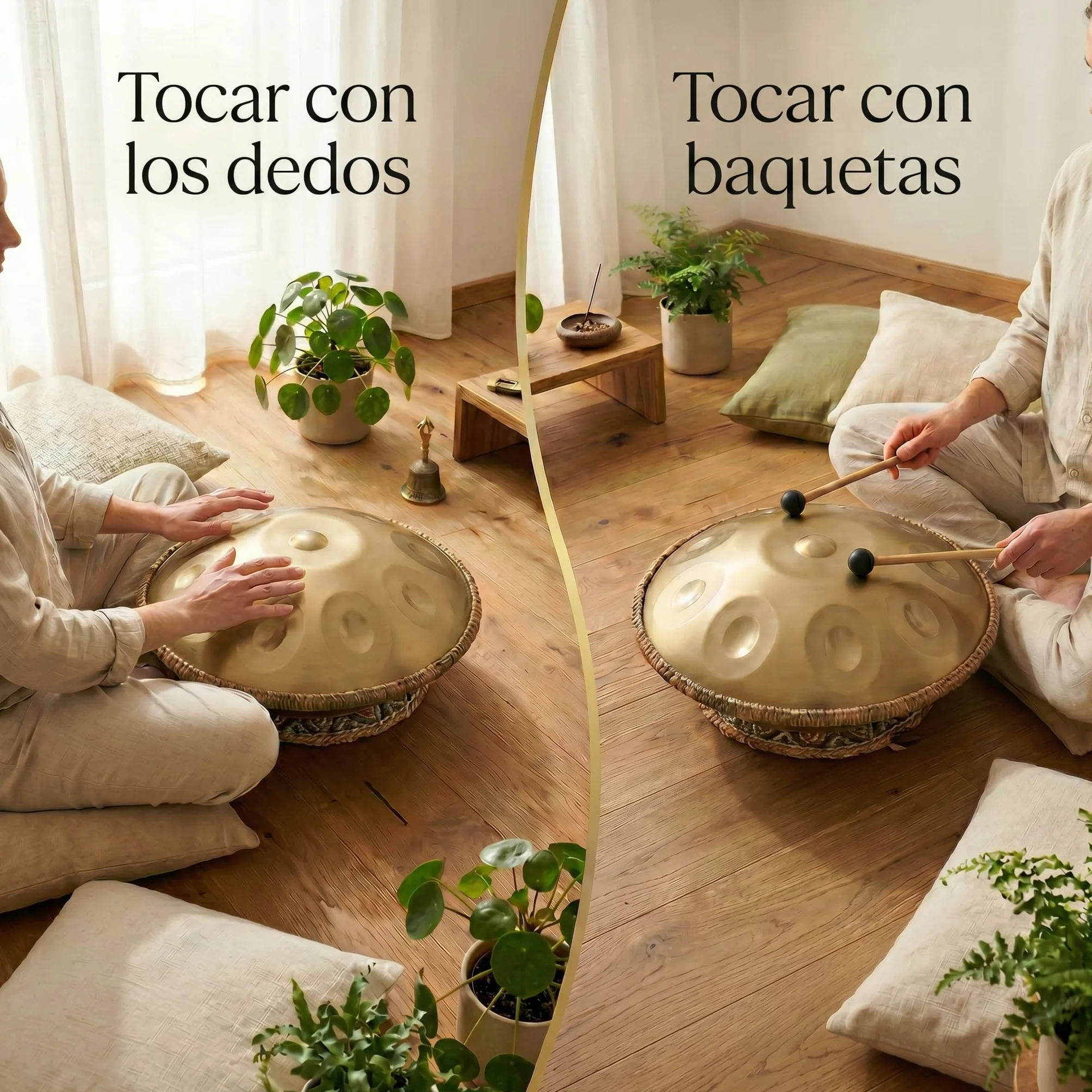 Handpan 22 pulgadas 9 Notas D-Kurd 440 Hz oro tambor set para meditación yoga sanación sonido acero aleación incluye funda, soporte, baqueta, paño de limpieza, pegatinas para partituras
