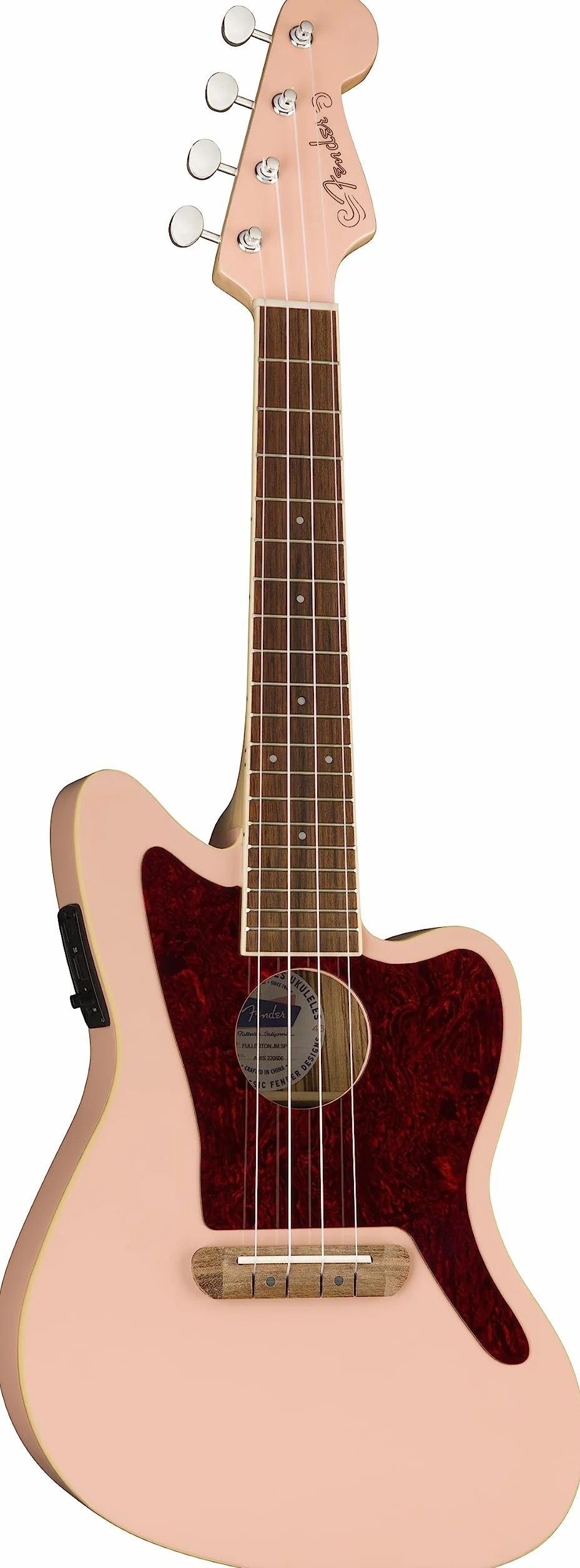 Fender Fullerton Jazzmaster® Uke, diapasón de nogal, golpeador de carey de carey rosa concha