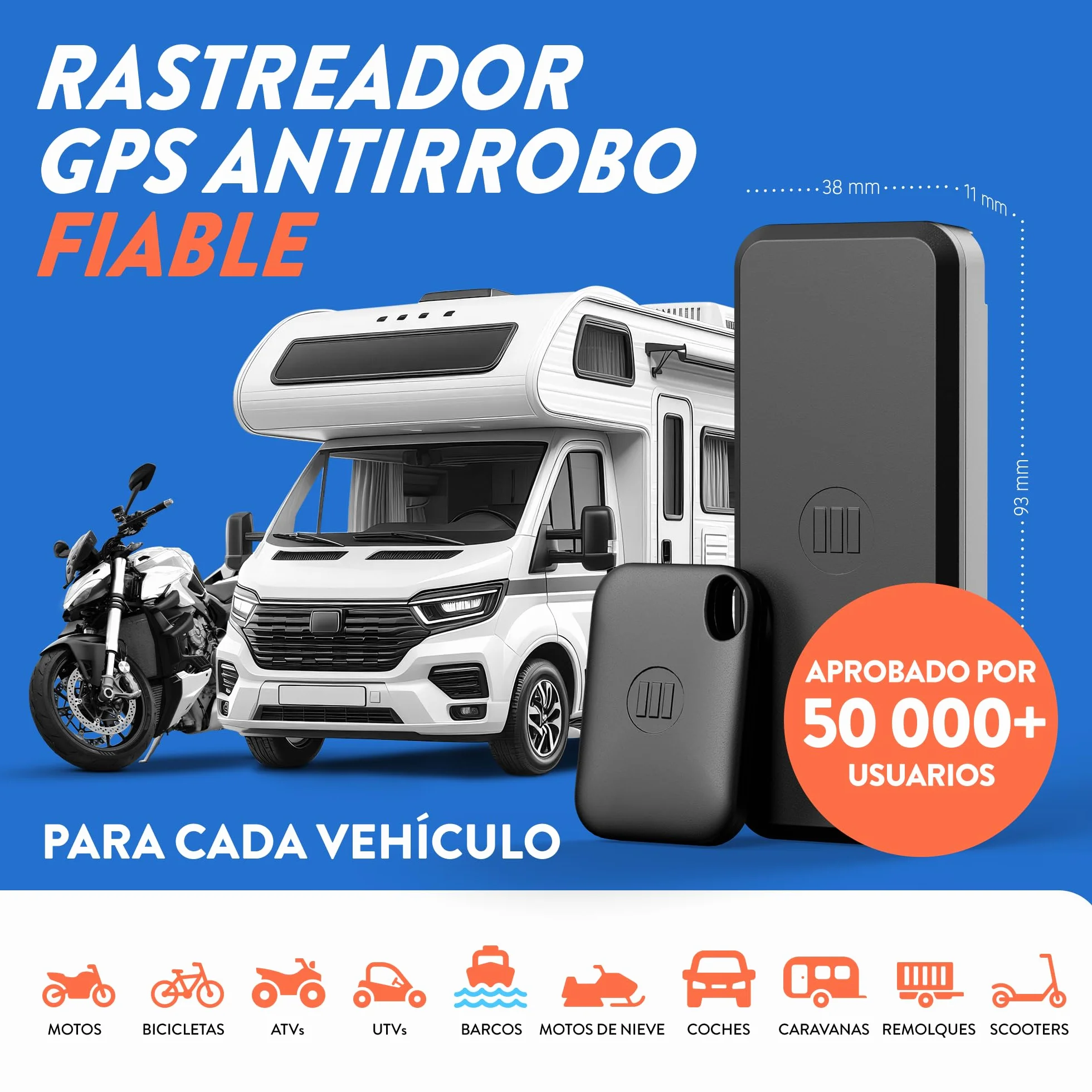Monimoto 9 Antirrobo GPS y Alarma Tracker - Instalación DIY, Sin Cableado, Impermeable, Cobertura Global - para Vehículos, Motos, Coches, Bicicletas, ATVs, Motores de Barcos, Caravanas