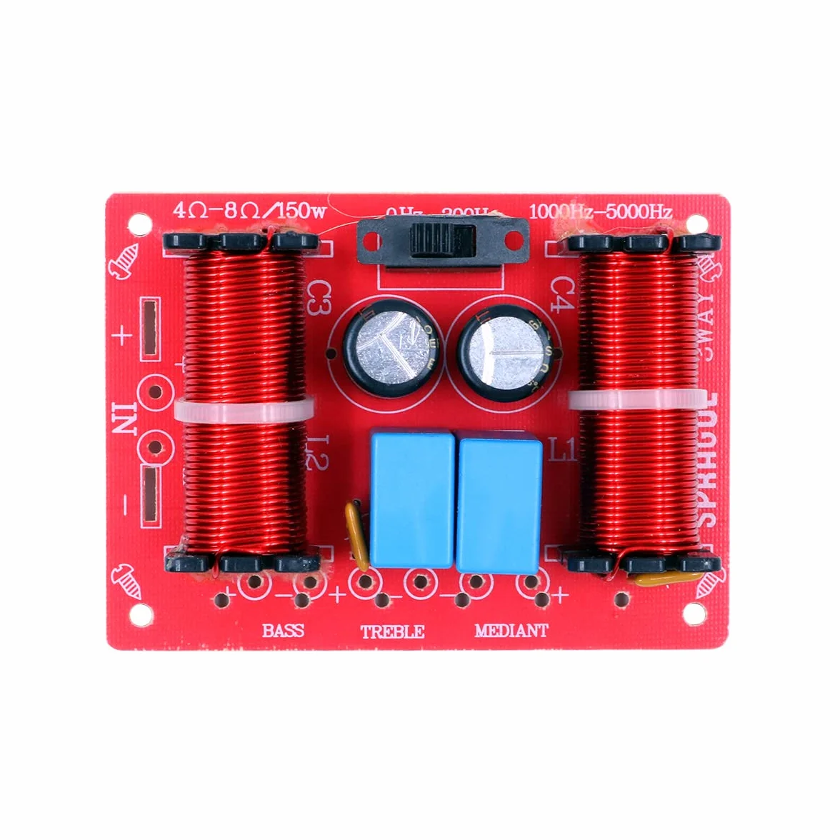 DollaTek 3-Way Audio Speaker Crossover 150W Treble Medium Bass Divisor de Frecuencia