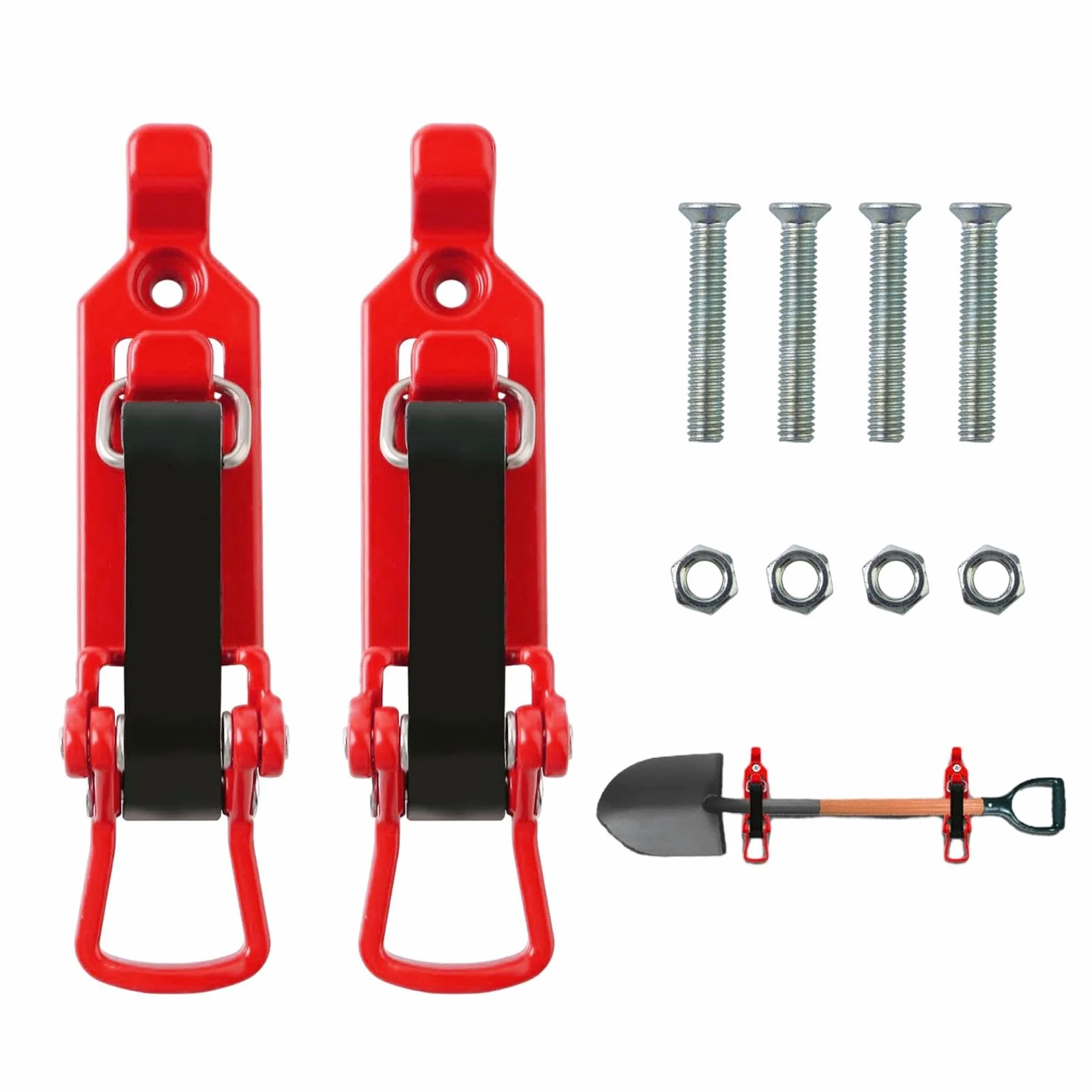 Soporte de pala para camión | Abrazadera de goma metálica para soporte de pala,Kit de montaje de soporte para hacha de liberación rápida, accesorios para coche, ahorro de espacio multiusos