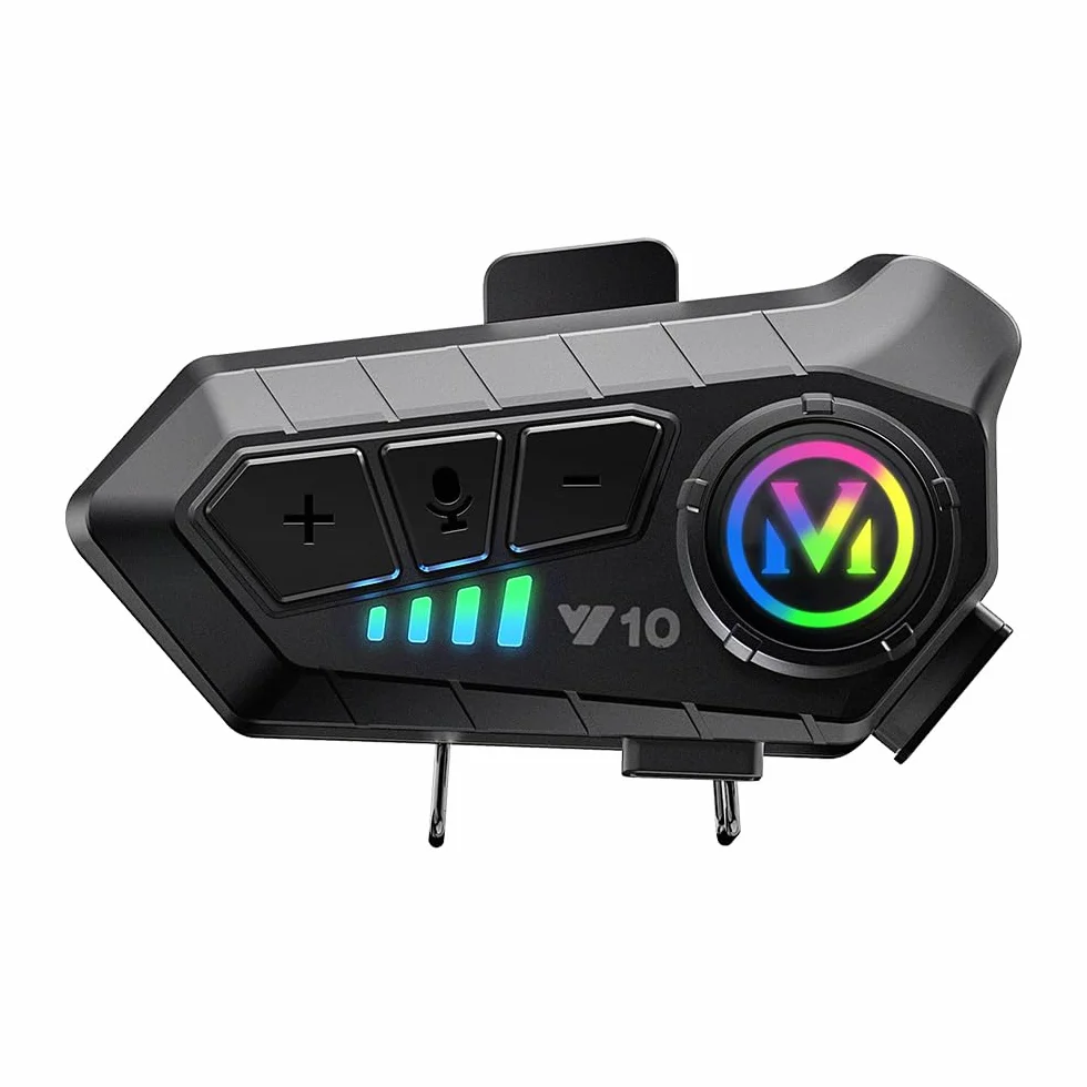 Intercomunicador de Motocicleta Bluetooth Casco Auricular con Cancelación de Ruido y Llamadas HD