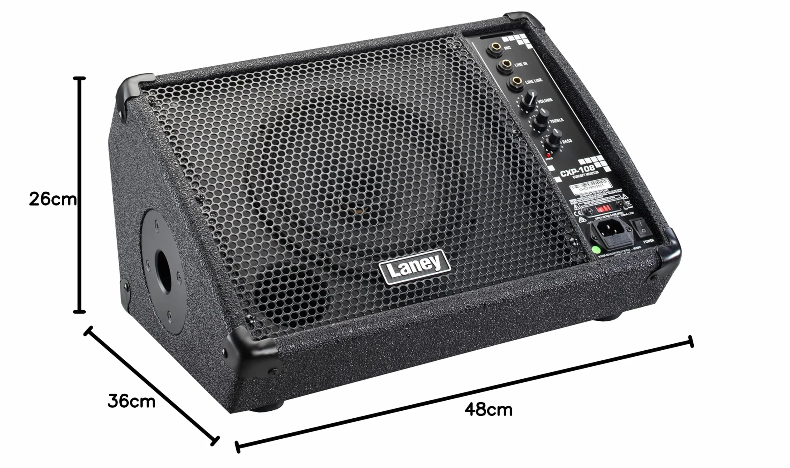 Laney CONCEPT Series CXP-108 - Active Stage Monitor - 80W - 8 inch Coaxial Woofer