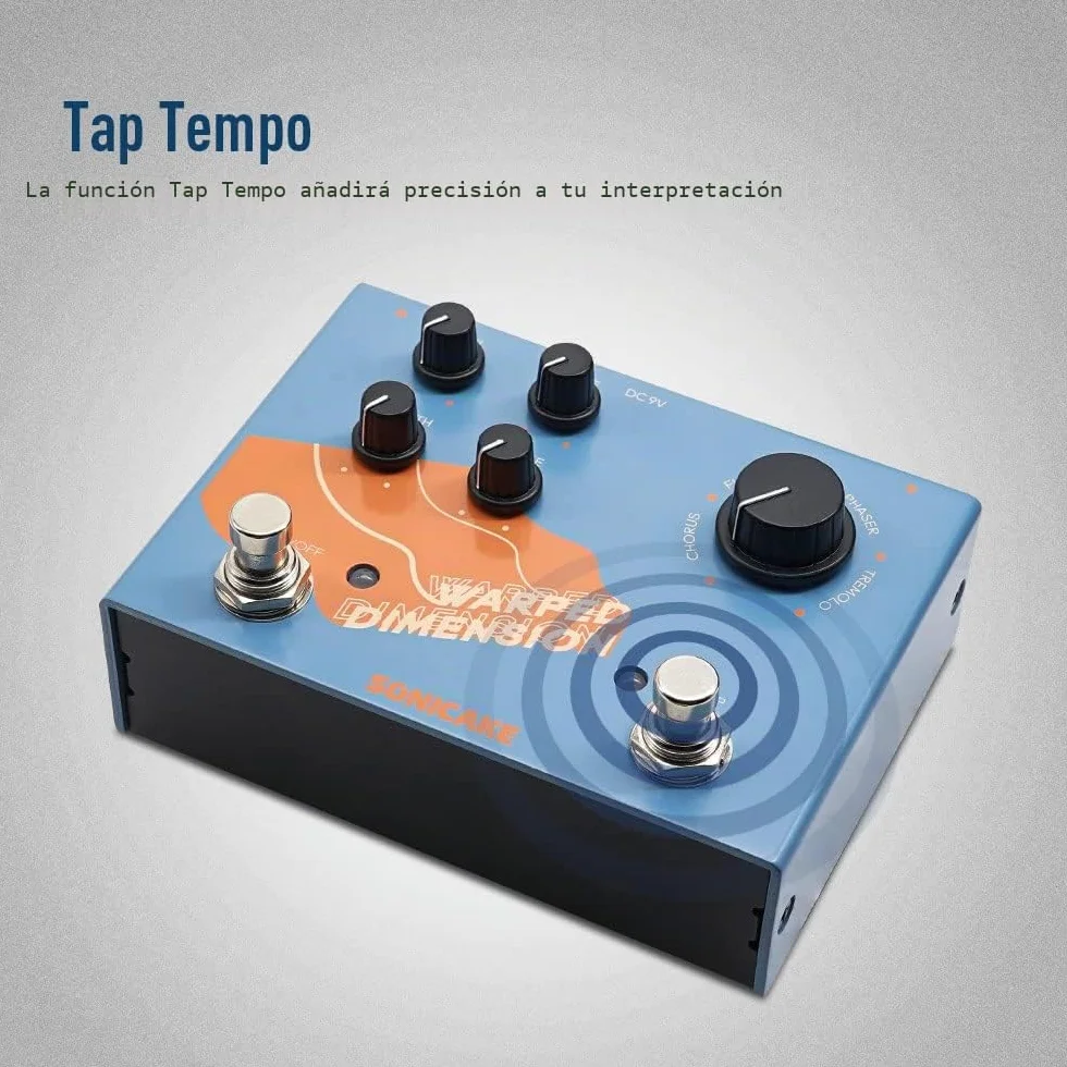 SONICAKE Pedal de efectos de guitarra de modulación 4 modos de Chorus, Flanger, Phaser y Tremolo Digital Warped Dimension