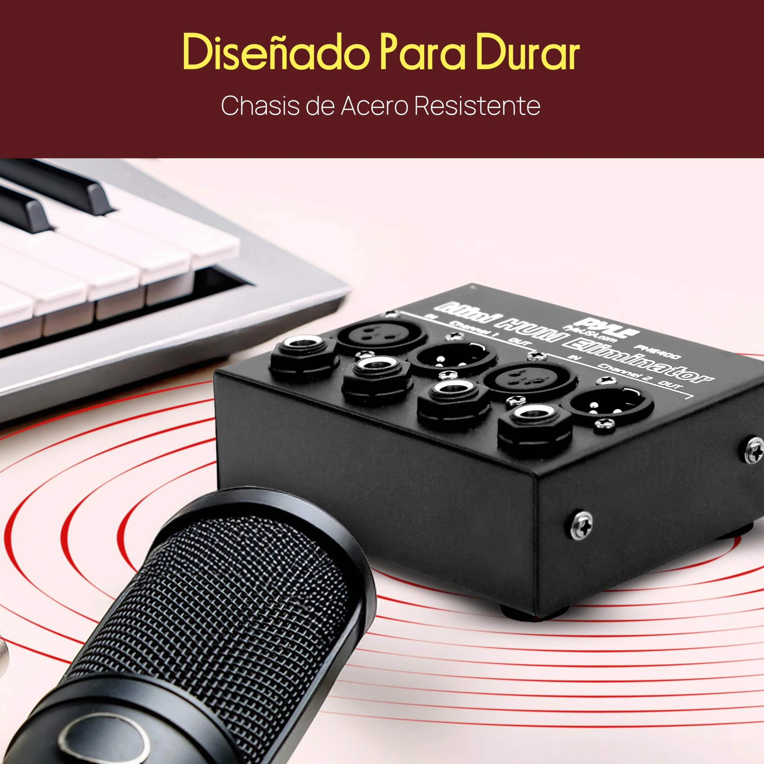 Pyle PHE400 - Amplificador y ecualizador de dos canales (elimina los ruidos de fondo, conjack XLR)