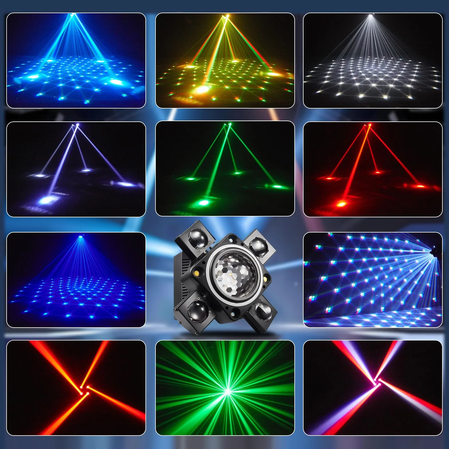 Luz de discoteca XJG-102, proyector LED RGB controlado por música, efecto DMX, para KTV, fiestas, eventos familiares, bodas, cumpleaños, Halloween