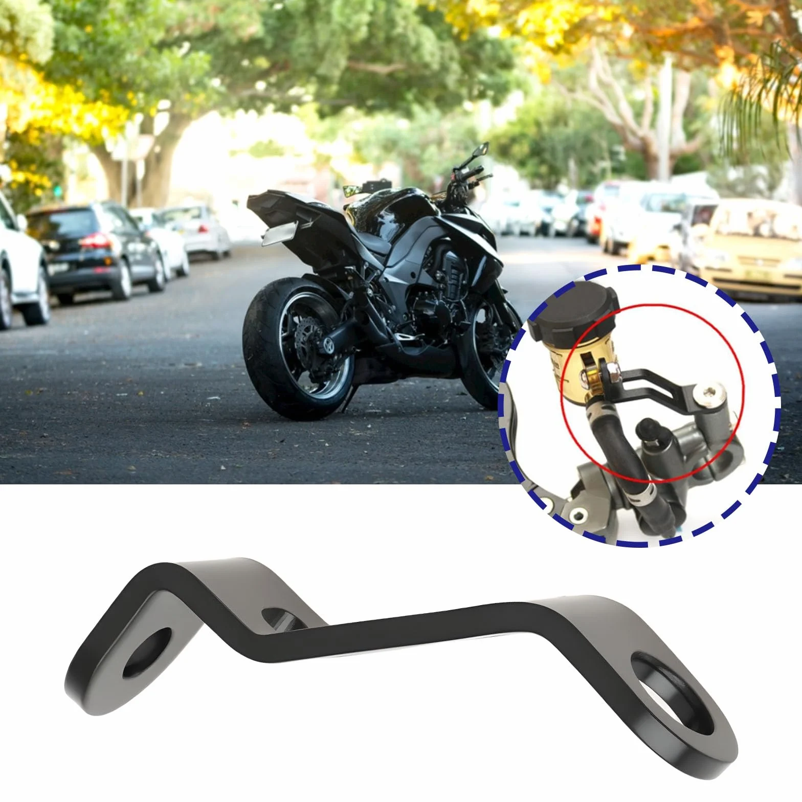 Soportes para Depósito de Aceite de Freno de Motocicleta 70 X 17 mm Negro