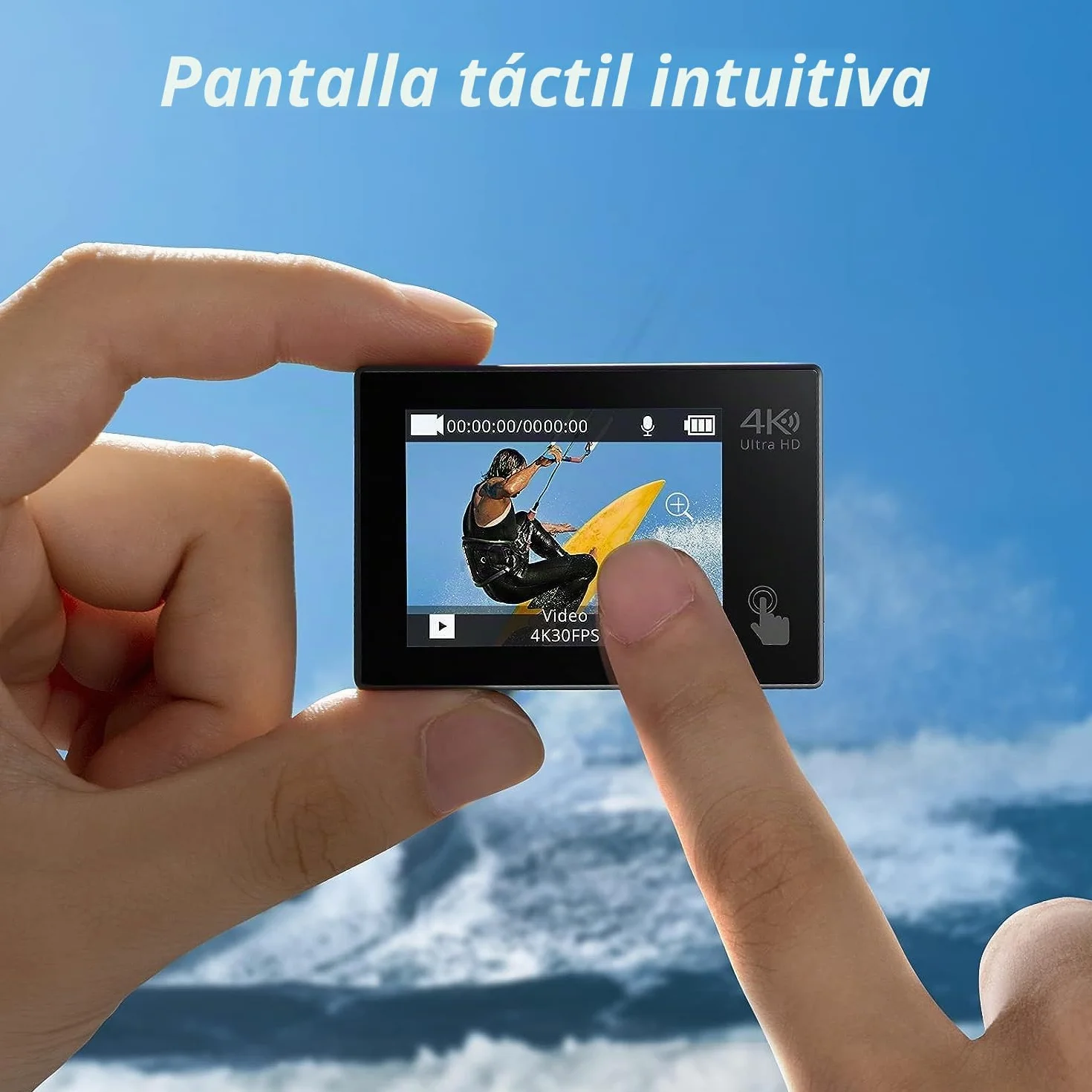 AKASO Brave 4 Pro Cámara Deportiva 4K 20MP con Tarjeta de Memoria U3 de 64GB Cámara de Acción Camara Acuatica Sumergible 40M con Dual Pantalla EIS 5X Zoom 2*1350mAh Baterías Multi Accesorios