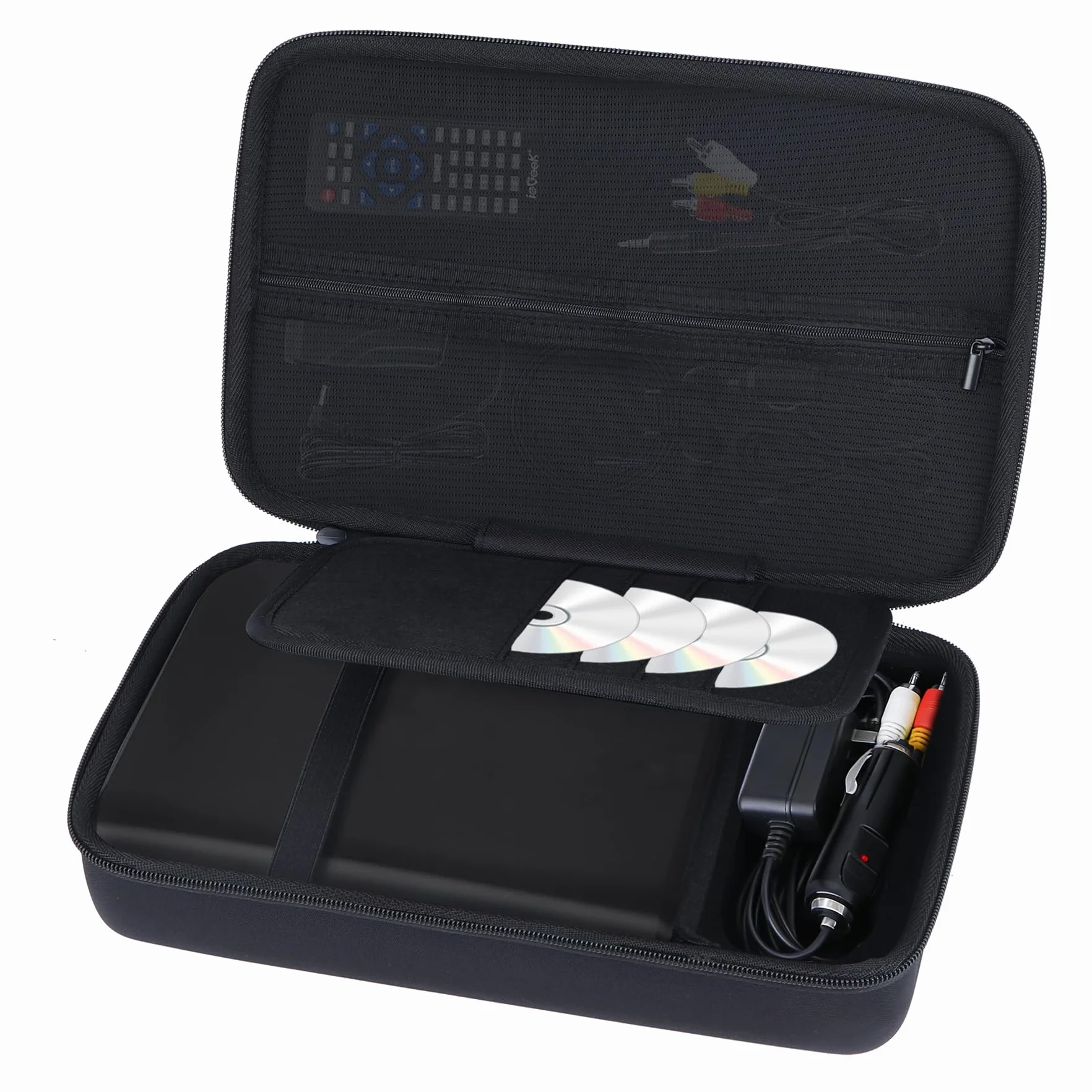 Lebakort Duro Viajar Caja Estuche Funda para Yoton 12,5"/YOOHOO 12,5"/GOnavidio 12"/Arafuna 12-12,5" /DBPOWER 12-12,5 "/WONNIE 12,5"/ieGeek 12,5" Reproductor de DVD portátil (Negro)
