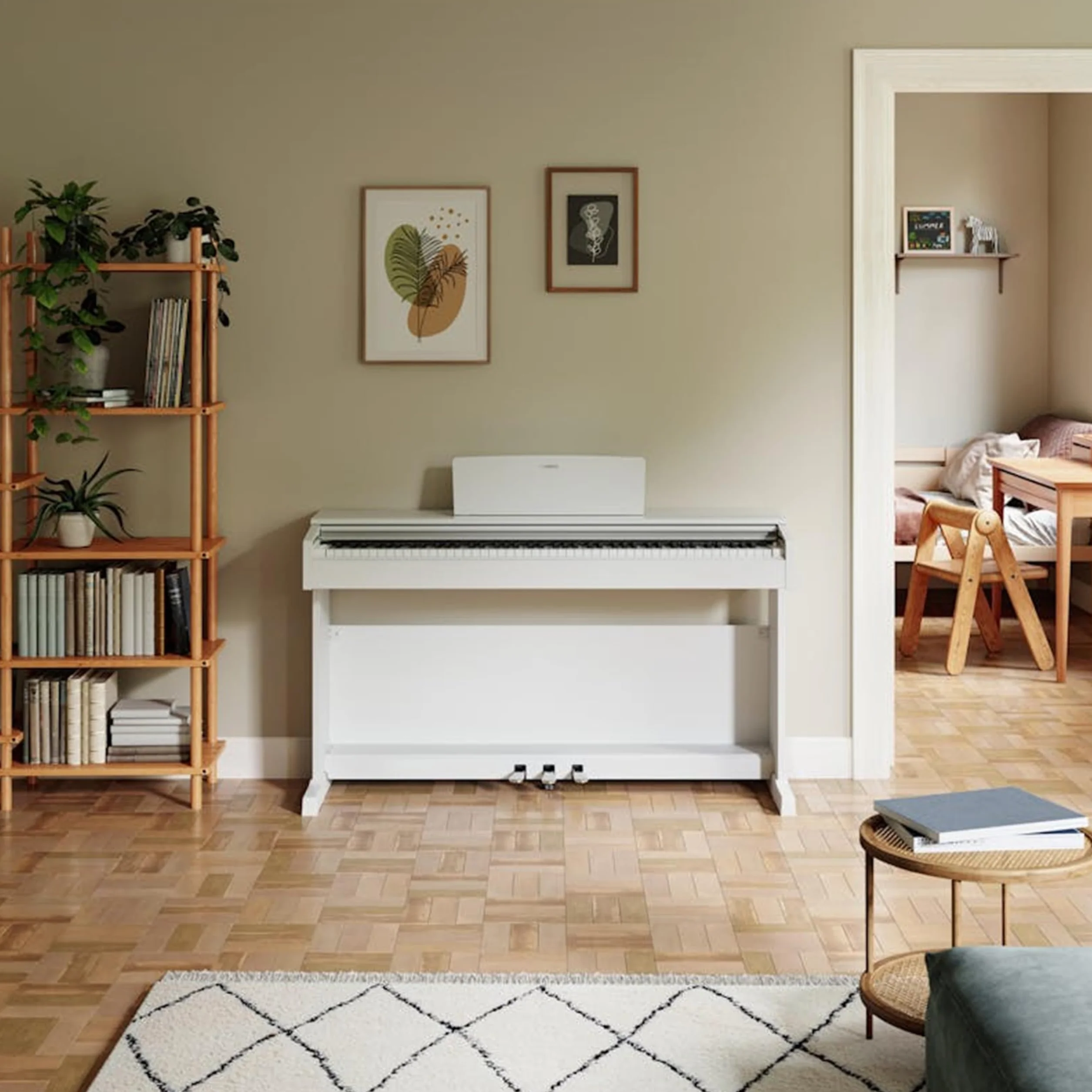 YAMAHA ARIUS YDP-105WH Piano Digital, White – Digital Piano Moderno y Elegante para Principiantes y Músicos Aficianados – Experiencia Auténtica de Interpretación al Piano