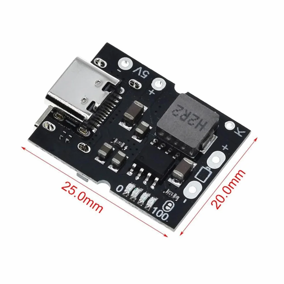 Tipo C USB 5 V 2 A Boost Convertidor Step-Up Módulo de Potencia Placa de Carga de Batería de Litio Cargador DIY Fácil Instalación Fácil de Usar Sin Soldadura