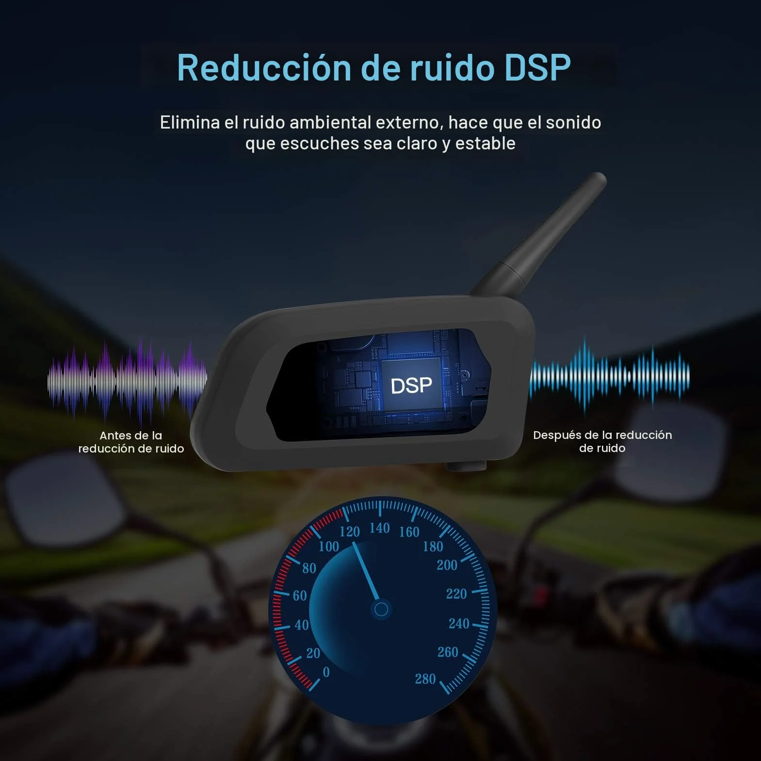 EJEAS V6 Pro Intercomunicador Casco Moto Bluetooth 3.0 Auricular 1200M 2 Personas Full Duplex Wireless Interphone
