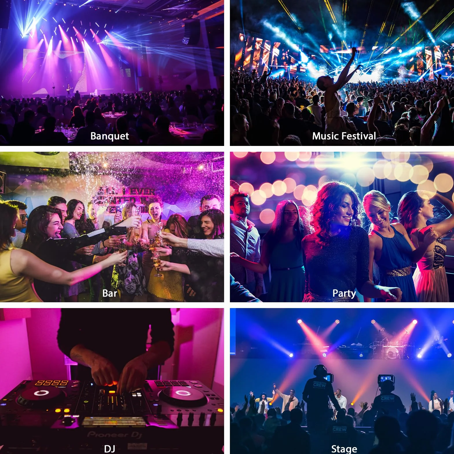 4 piezas UV+RGB 200W LED por proyector, 18 LED por proyector luz de escenario luz de fiesta RGB DMX512 5-en-1 luz de disco para escena DJ fiesta show bar Halloween Navidad