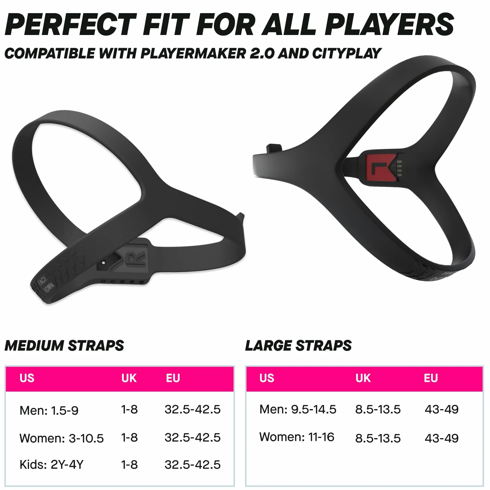 Additional Pair of Straps Compatible with CITYPLAY Playermaker 2.0 Smart Sensor