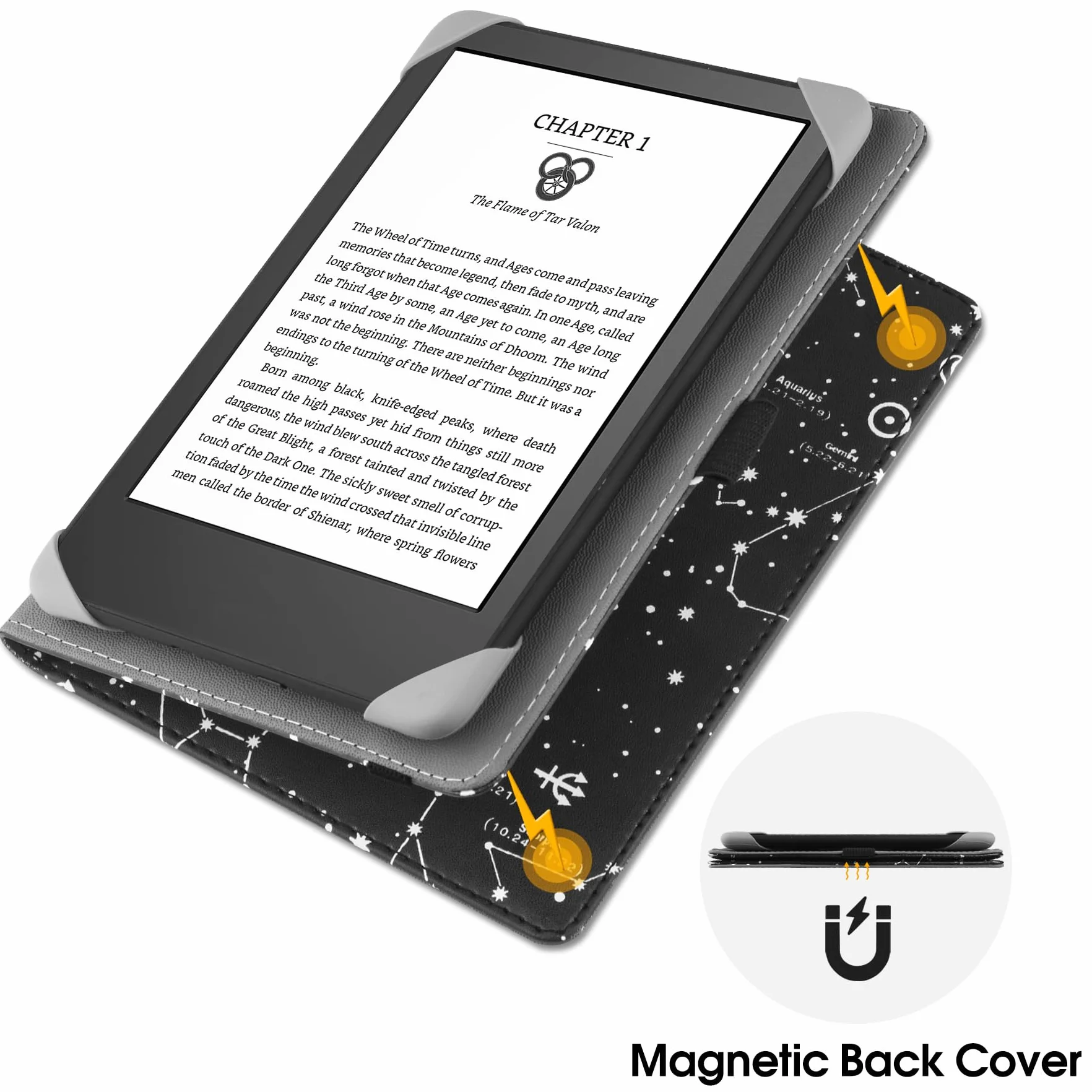Funda Universal para Kindle Paperwhite 6" eReader, Folio Soporte con Correa Compatible con Kindle 2024/Kindle Paperwhite/Kobo/Tolino/Pocketbook/Sony