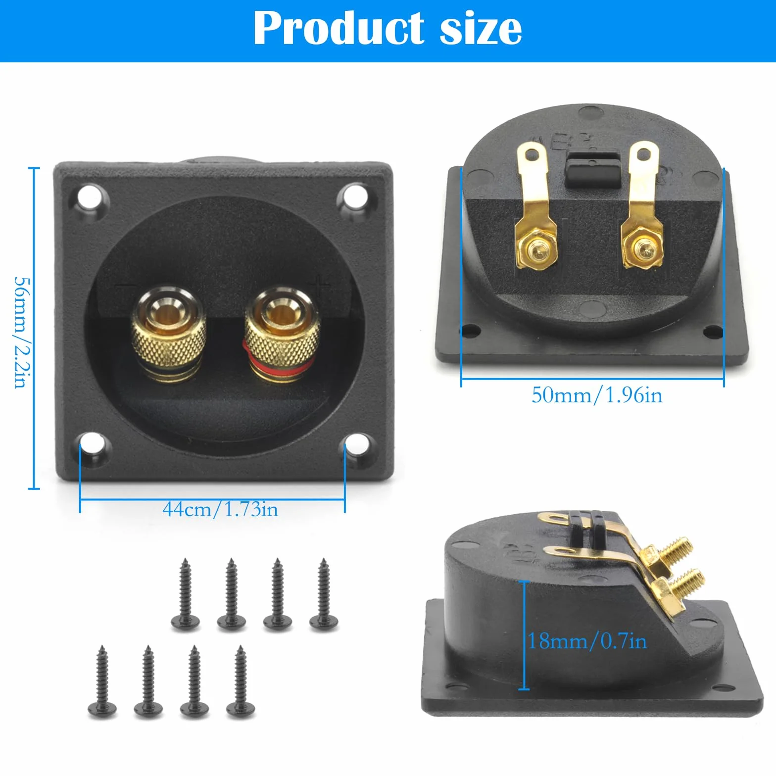 Caja altavoz cuadrada 2 vías 2,2 pulgadas subwoofer estéreo coche DIY con conector banana