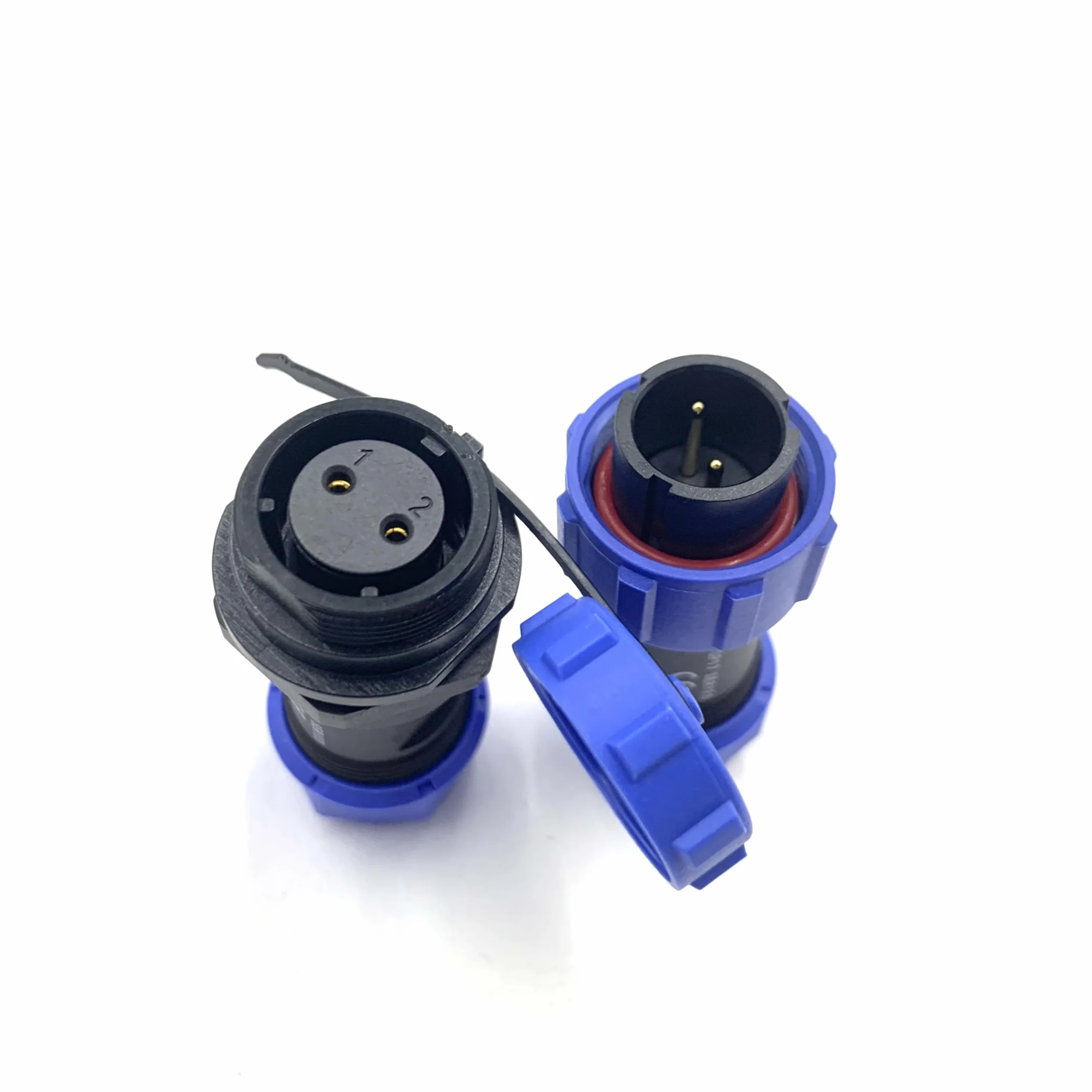 2 conectores SP17 de 2 pines - Conector de aviación macho y hembra - Conector de cable IP68 - 2 pines - para lámparas exteriores - 500 V 10 A