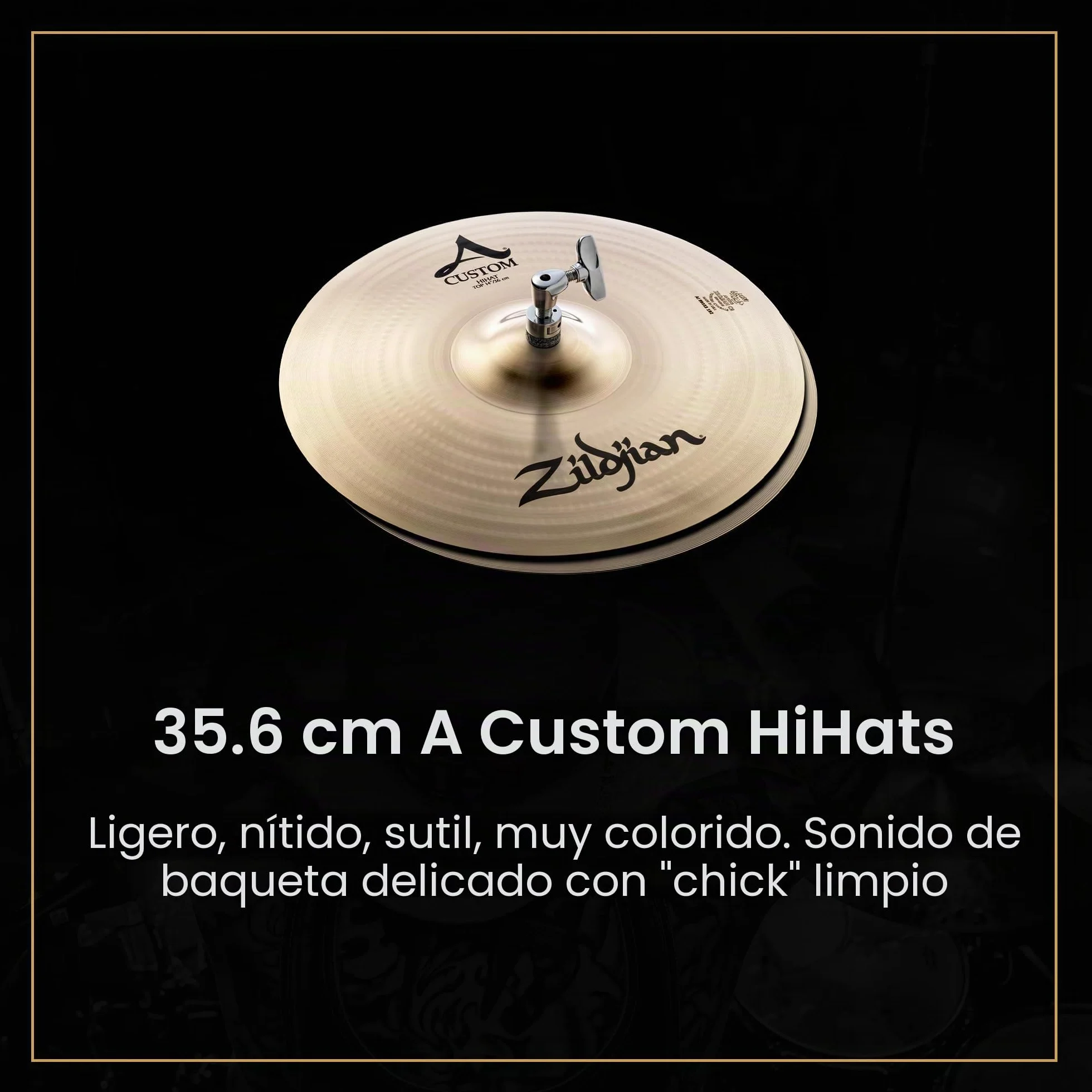 Zildjian A20579-11 A Custom Series Cymbal Box Set - 14" Hi-Hats, 16"/18" Crash, 20" Medium Ride, 4 Paquetes