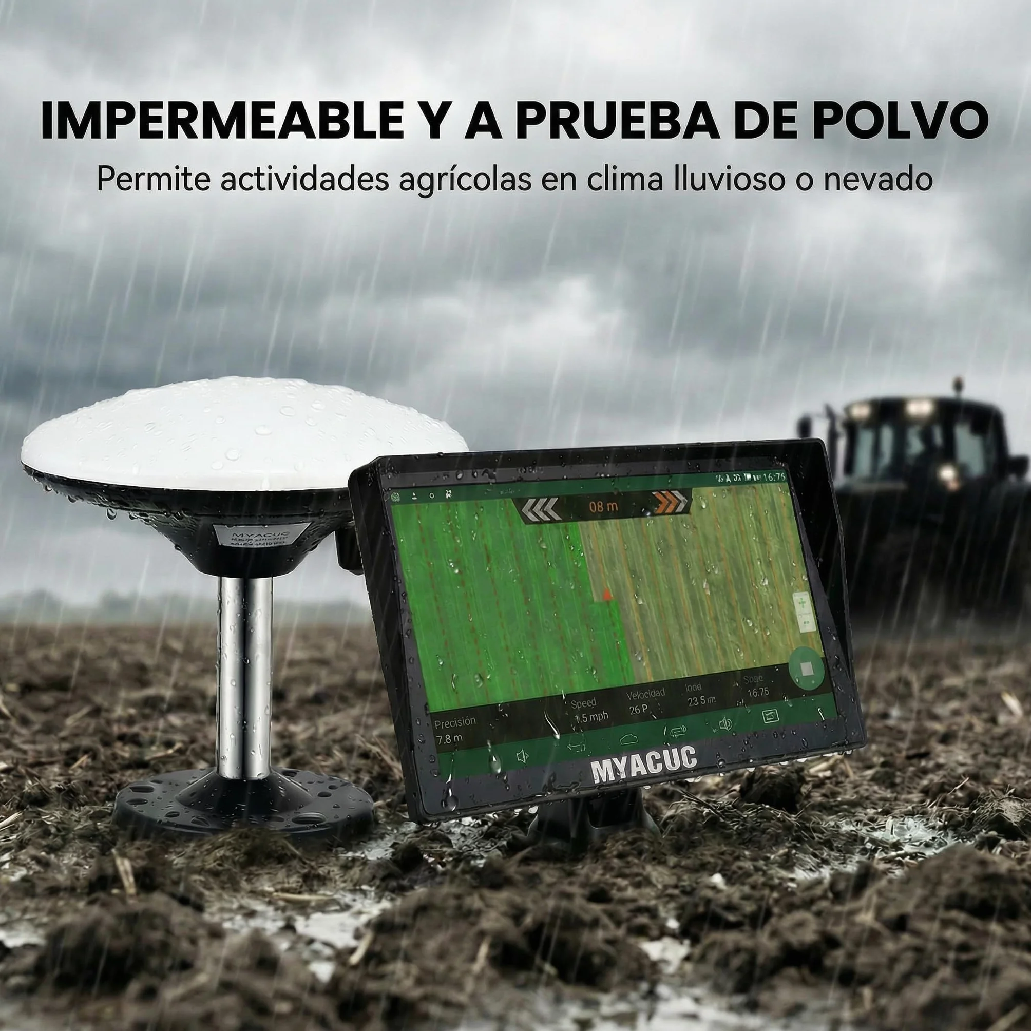 Navegador GPS para Tractor, Navegador Agrícola GNSS, Pantalla Táctil 9", Posicionamiento Automático