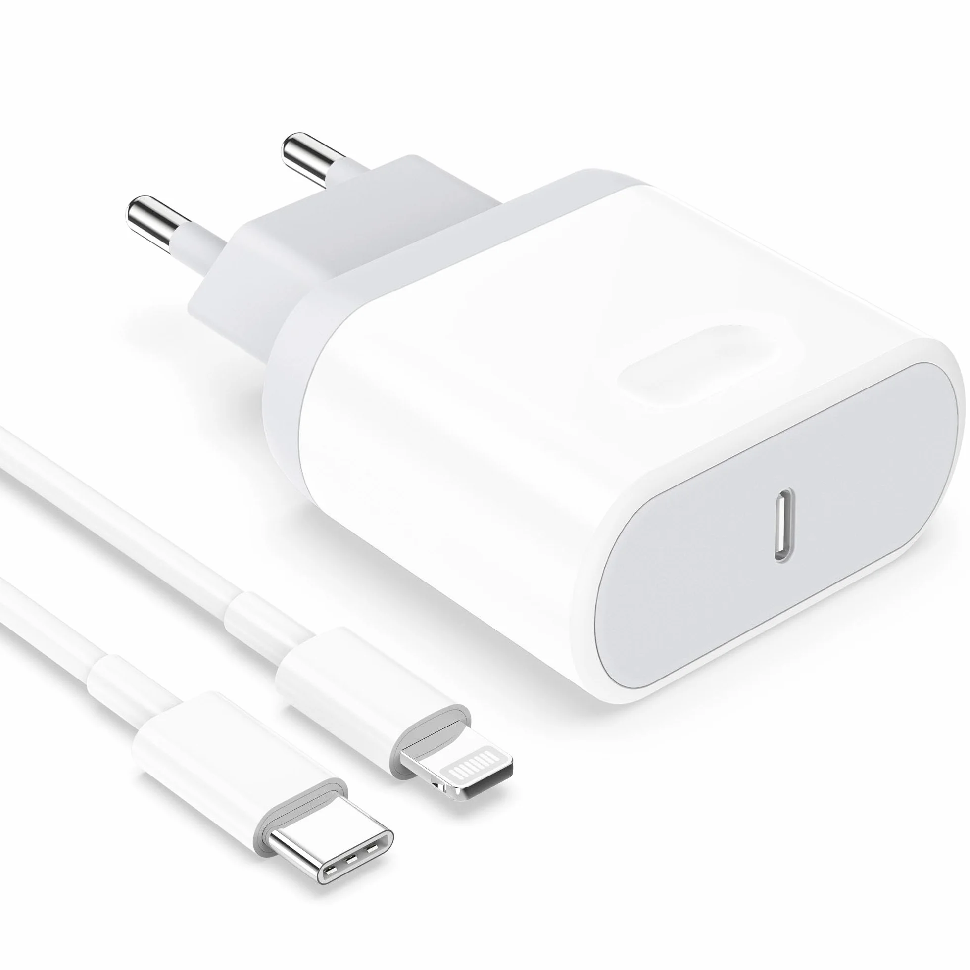 Cargador USB C 25W Carga Rapida para iPhone 14/14 Plus/14 Pro/14 Pro Max/13/12/11/X/XS MAX/XR/SE/8/7/6 con Cable 2M Enchufe Pared