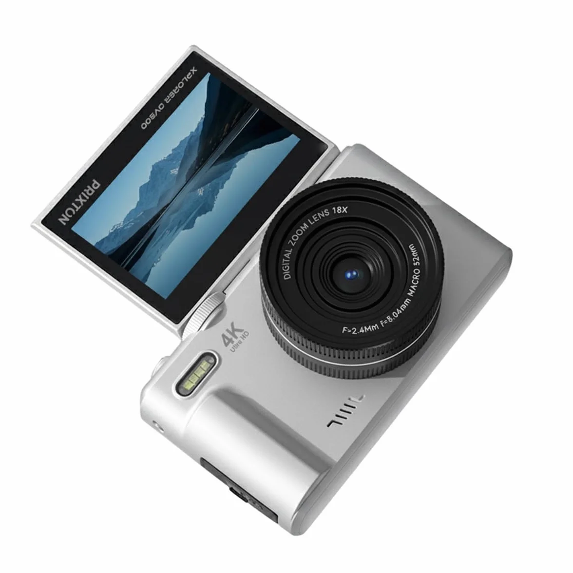 PRIXTON Cámara Digital Xplorer DV900 WiFi 4K 64MP Pantalla Giratoria LCD Batería Recargable Plata (Reacondicionado)