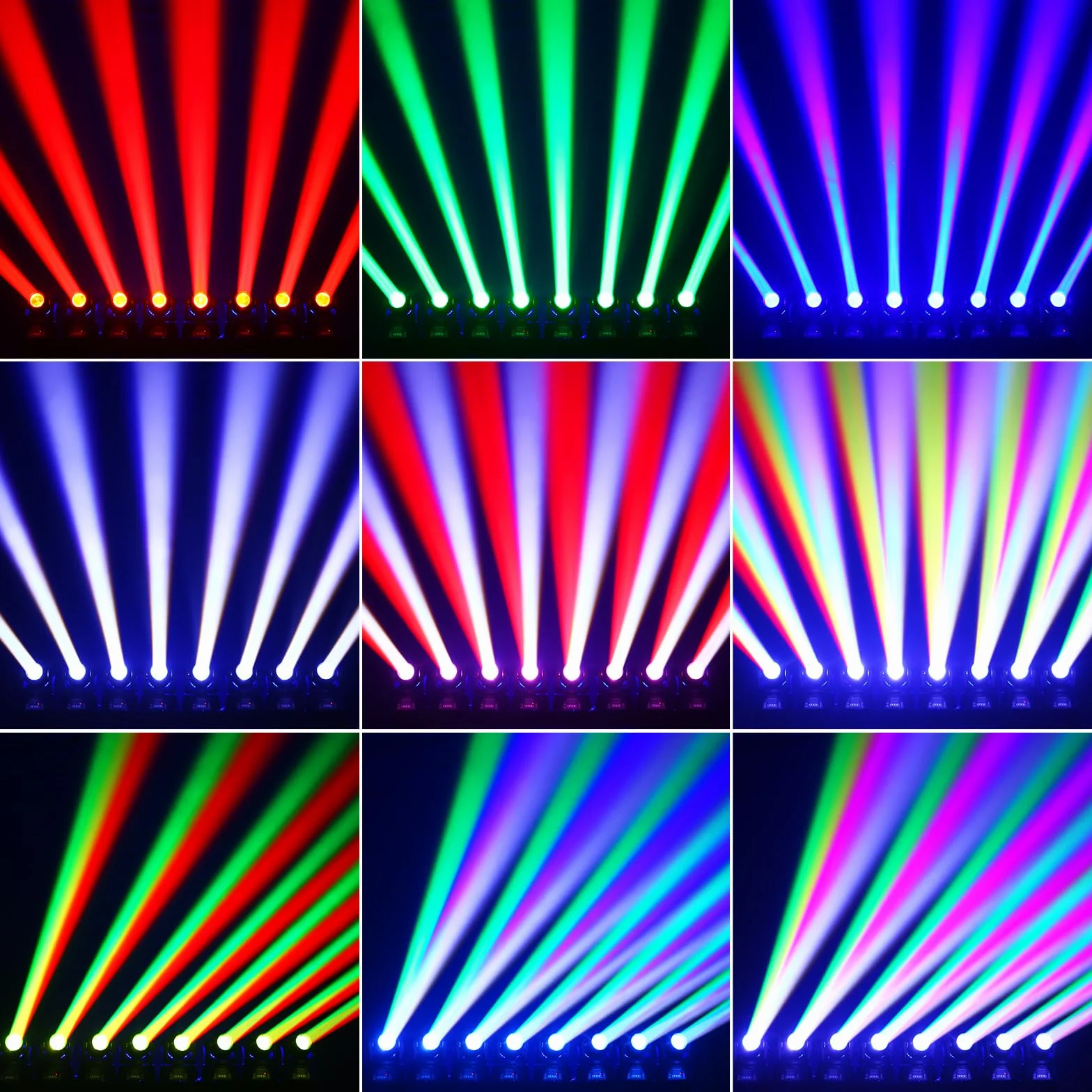 Mini 60W Beam Cabeza Móvil Luces de Escenario, RGBW LED Luces de Fiesta dmx512 Control de Sonido Equipo de Iluminación Profesional para Escenario Espectáculo Disco Bar Fiesta Navidad (Nueva versión)