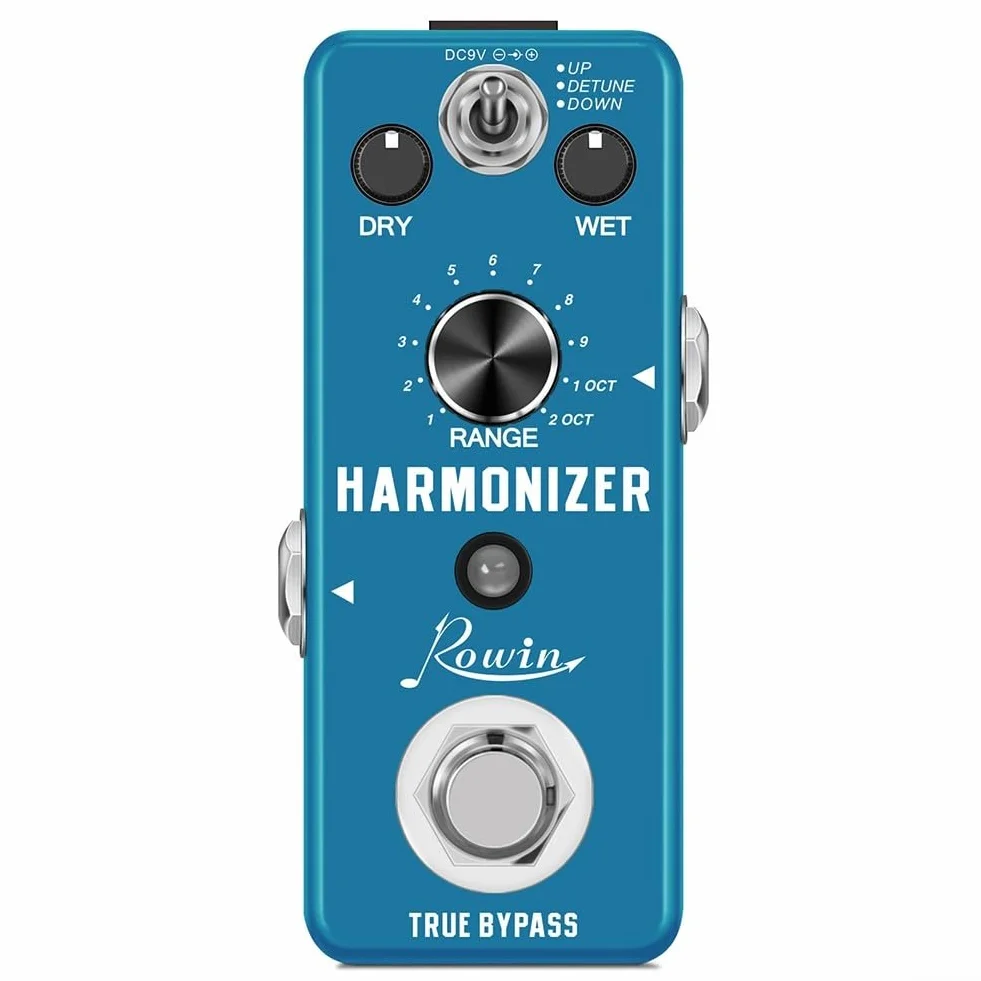 Pedal armonizador de guitarra, pedales de efecto de tono digital, True Bypass, con cambio de tono de precisión y modos, para efectos de sonido mejorados
