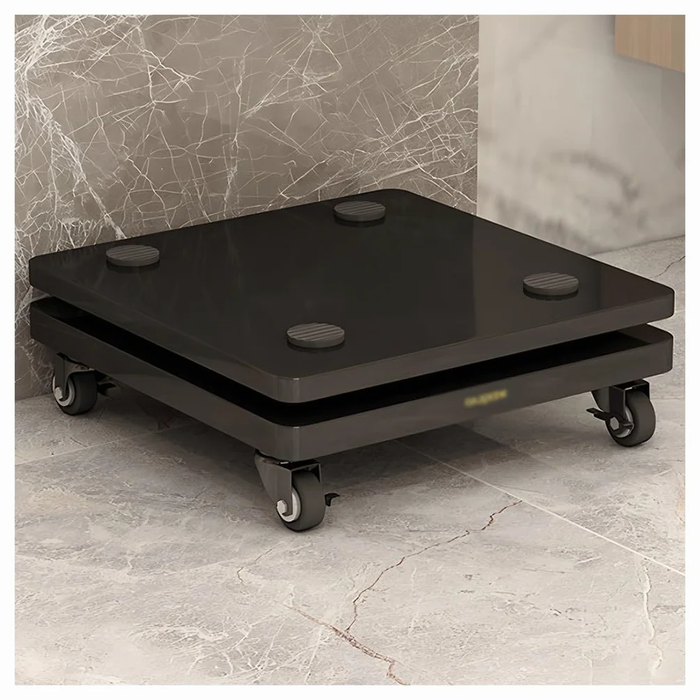 Soporte Aislamiento Subwoofer con Picos De Cobre & Plataforma Doble Nivel - Base Estabilizadora con Ruedas, para Altavoces De Estudio, Hogar Y Oficina(Black-A,Wheel Type_30X35CM)