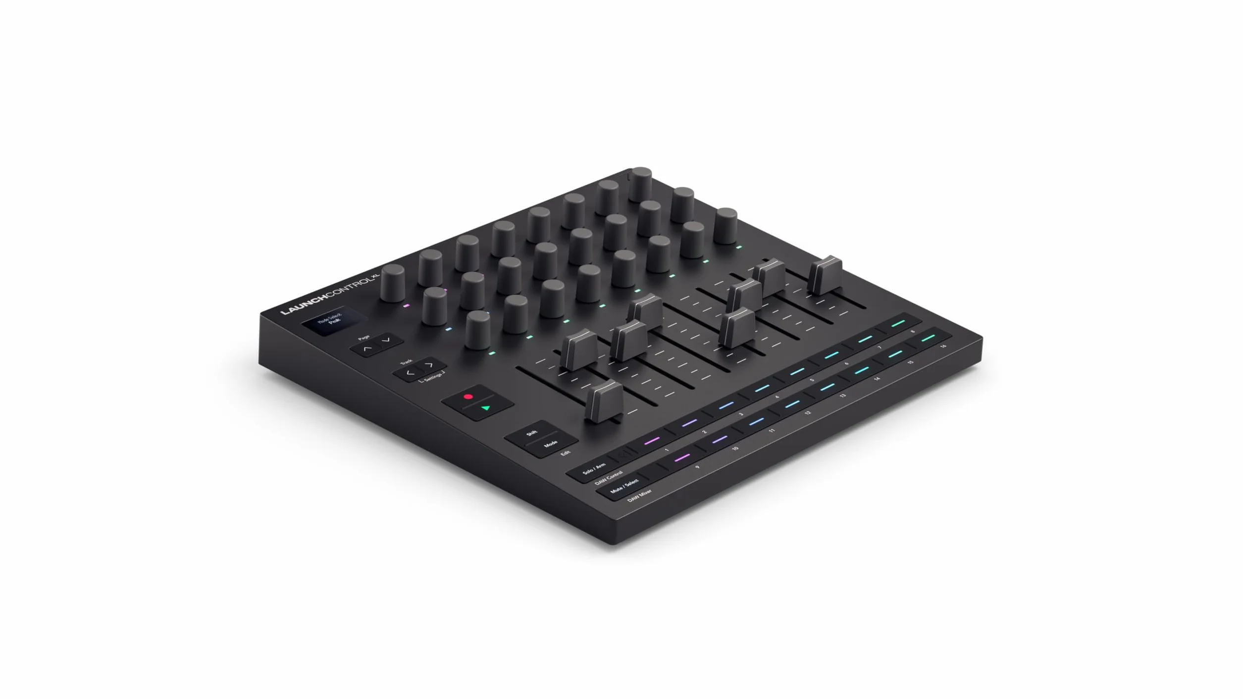 Novation Launch Control XL 3: alimentación USB, superficie MIDI y Mixer para DAW e integración de hardware con 8 faders, 24 codificadores continuos, E/S MIDI 5 pines y paquete de software musical