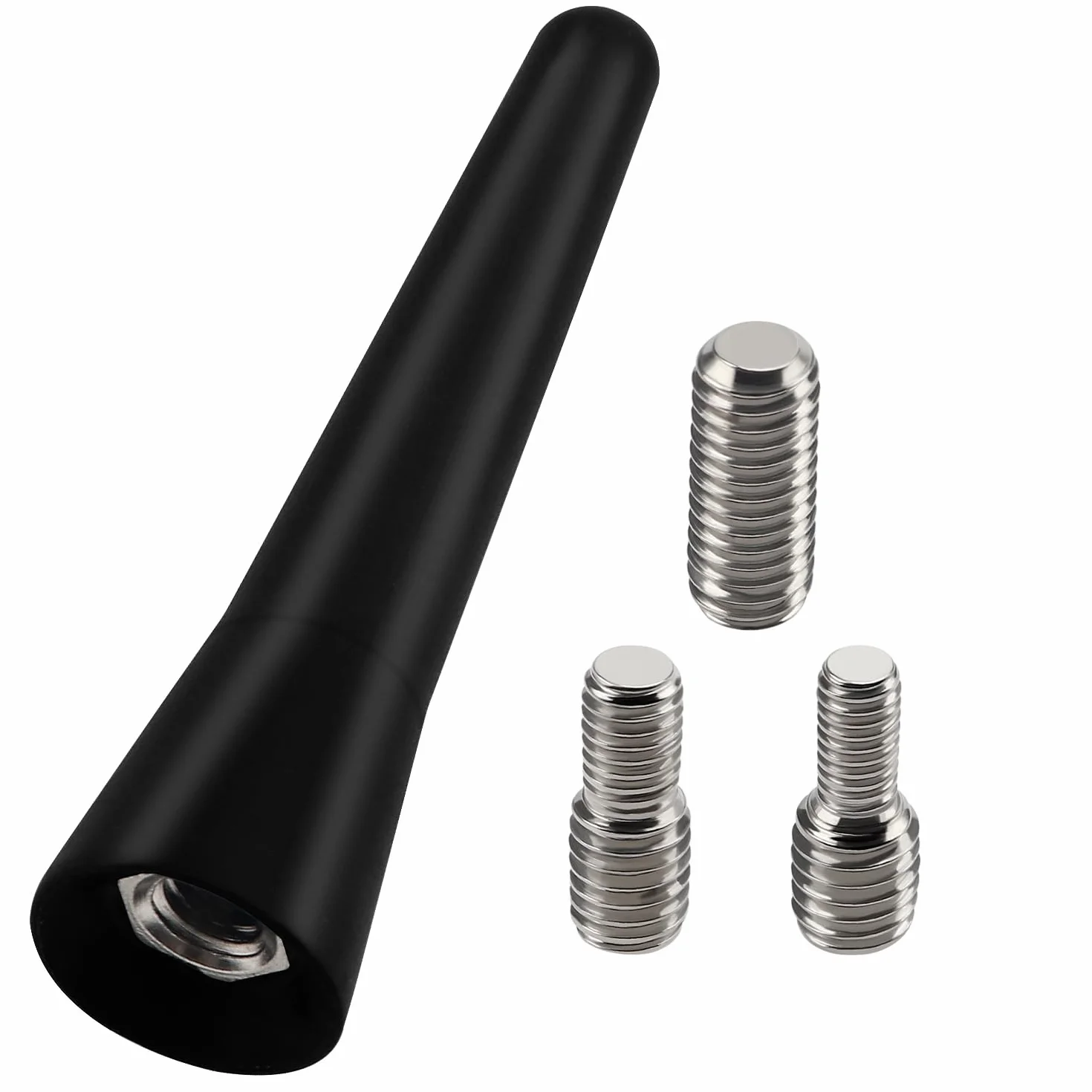 VooGenzek Mini Antena Coche Corta Universal 6.5cm Radio FM/AM 3 Tornillos M4/M5/M6