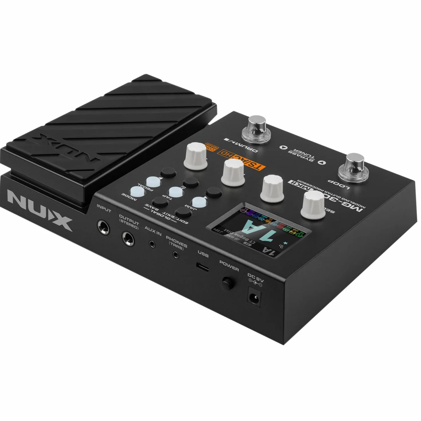 NUX MG-300 mkII Pedal multiefectos para guitarra | Modelado de amplificador, interfaz de audio USB, pedal de expresión, SIM de gabinete IR, tambores de atasco, software Looper y Quicktone