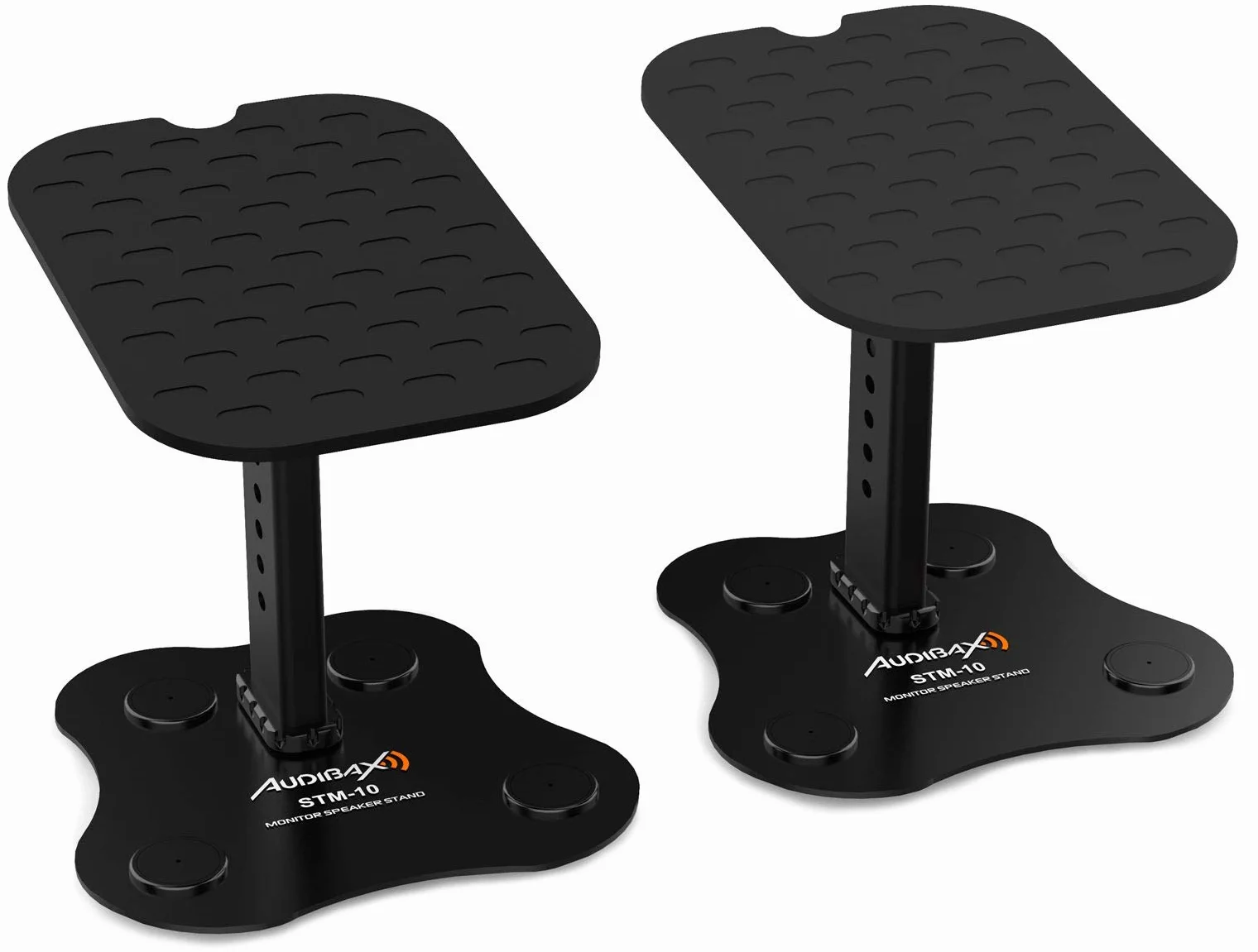 Audibax KRK Pareja RP5 G4 Monitores Estudio Amplificado Negro Neo STM-10 Soportes Monitores/Altavoces Estudio para Mesa Regulables (Pareja)
