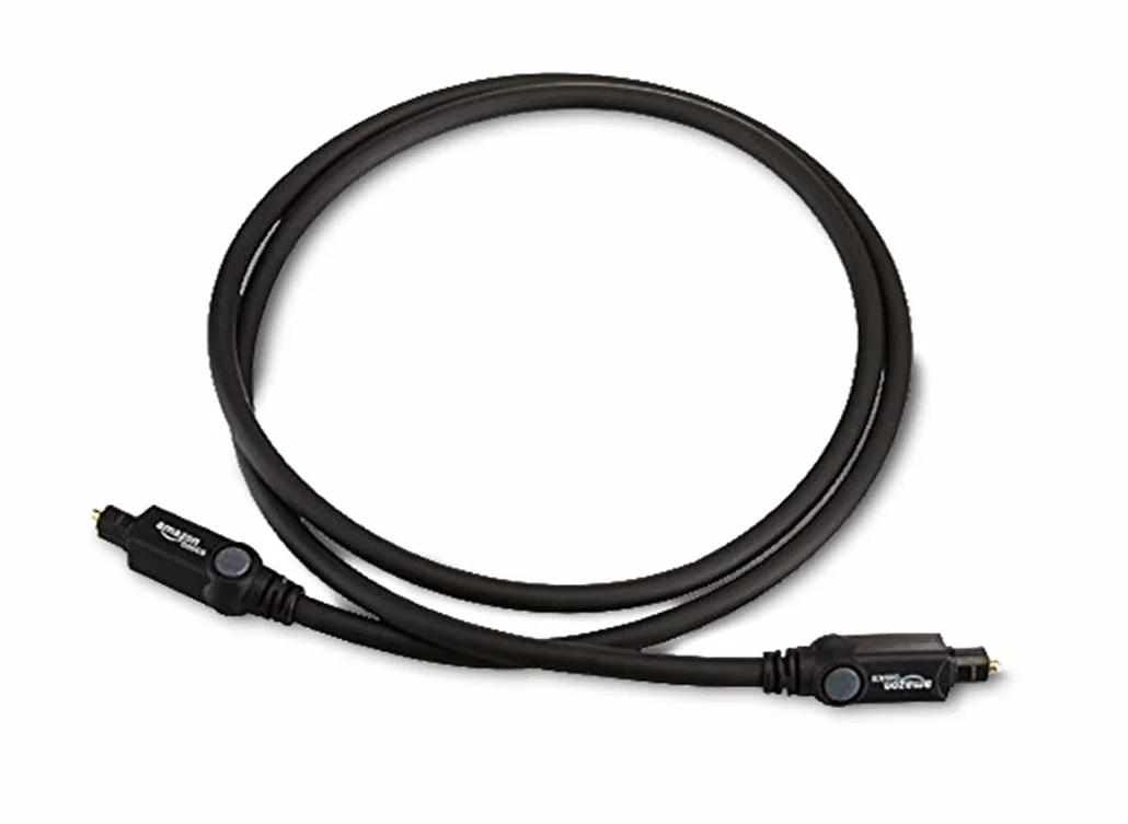 Amazon Basics Cable óptico de Audio Digital Toslink (1 m), para Televisión, Negro
