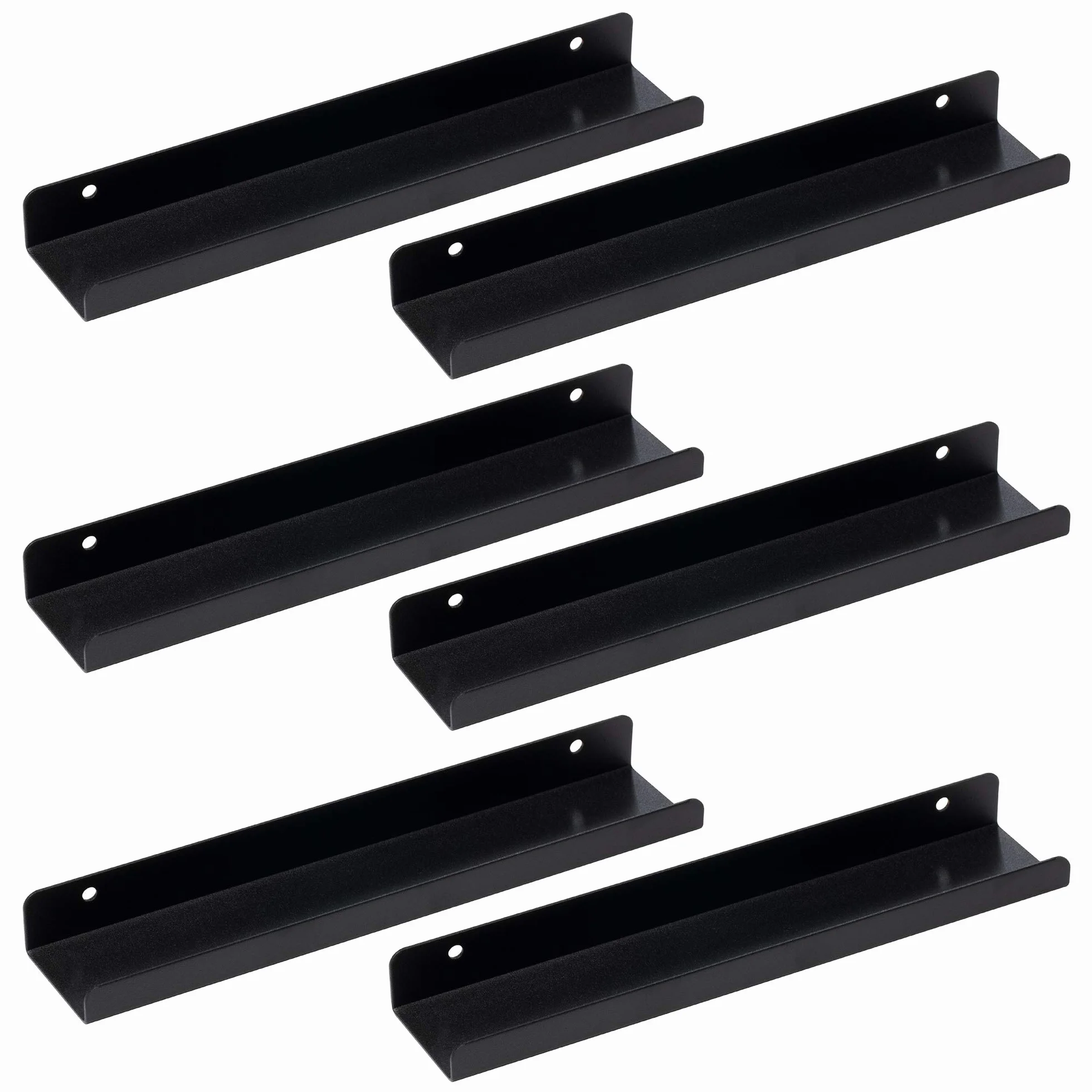 Hudson Hi-Fi Estantes de pared de vinilo LP para grabar – Muestra tu escucha diaria con estilo – negro satinado – Paquete de seis