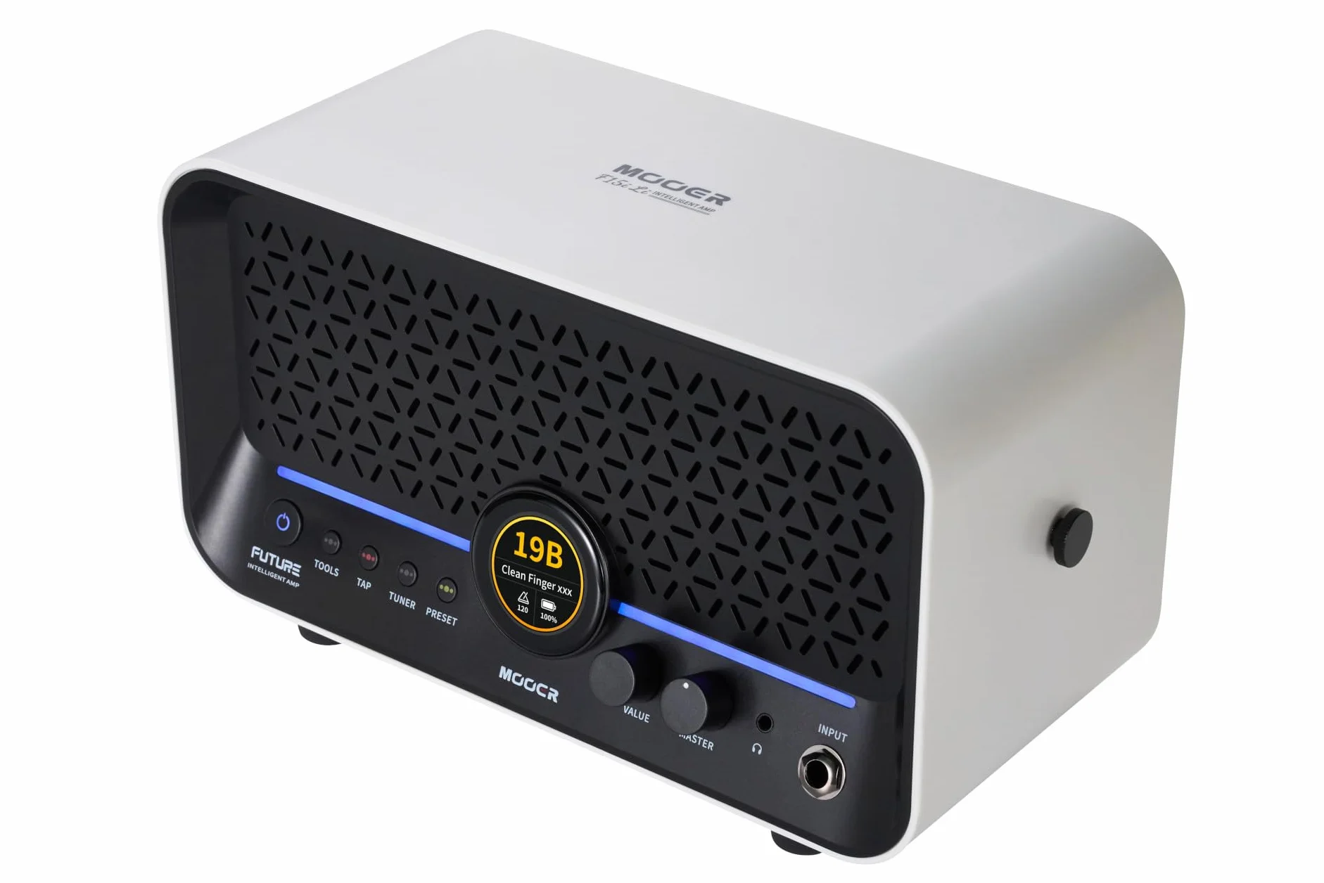 Mooer F15i Li - Combo de Guitarra Multi-Efectos y Modelado, 15 Vatios, con Batería - Blanco Nieve