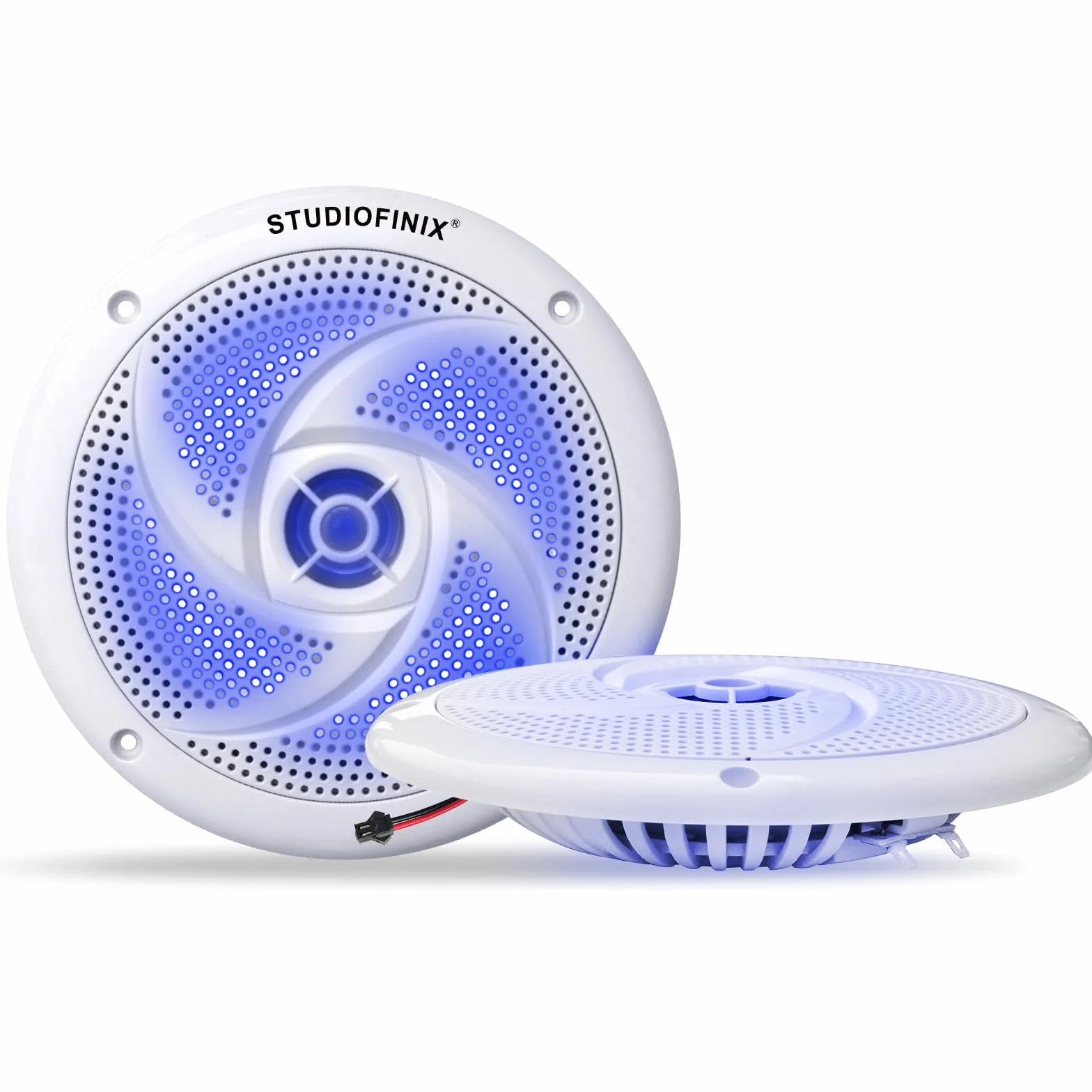 Altavoces marinos impermeables STUDIOFINIX 5.25 pulgadas 160 W 2 vías con LED blanco
