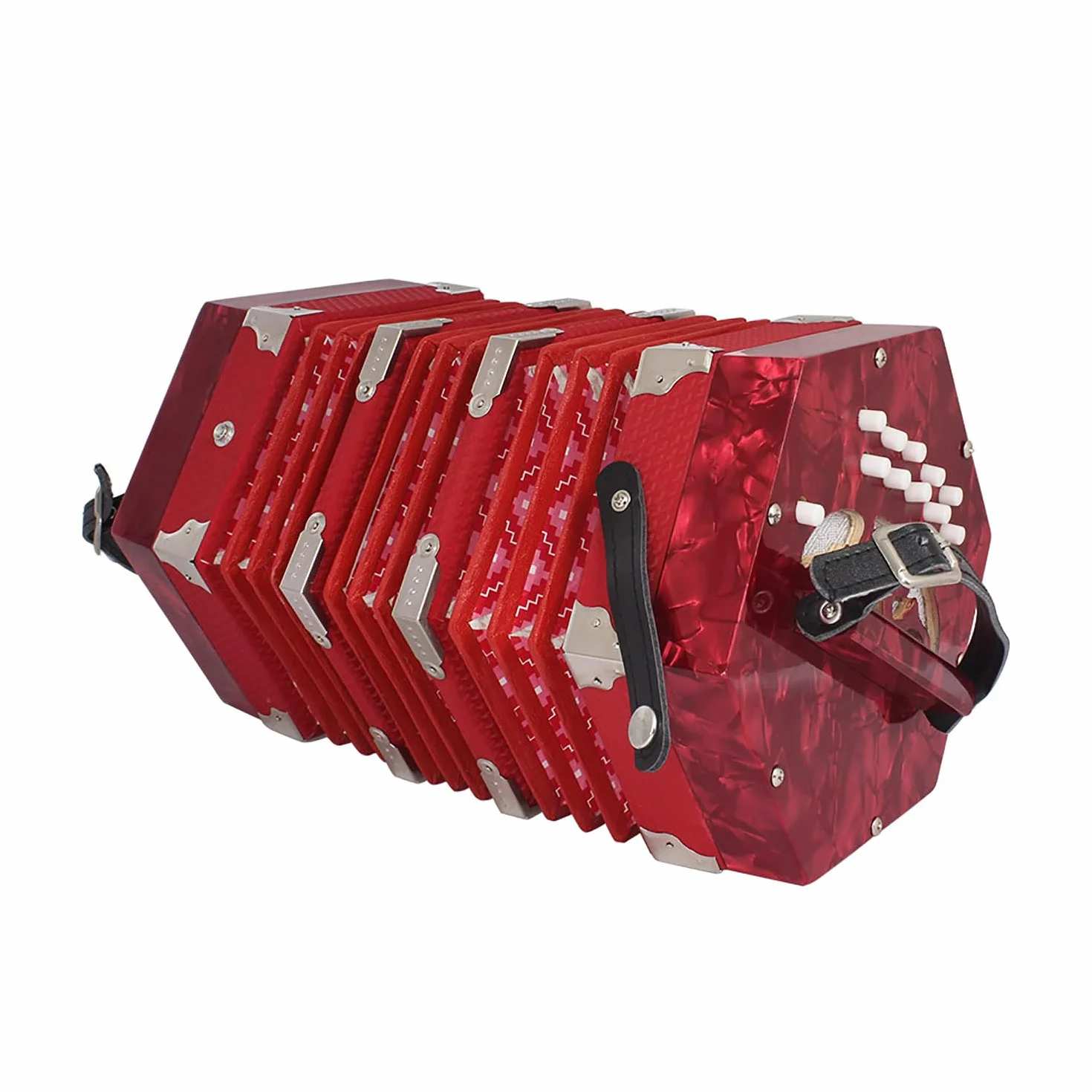 Concertina acordeón de 20 botones y 40 lengüetas estilo anglo con bolsa de transporte