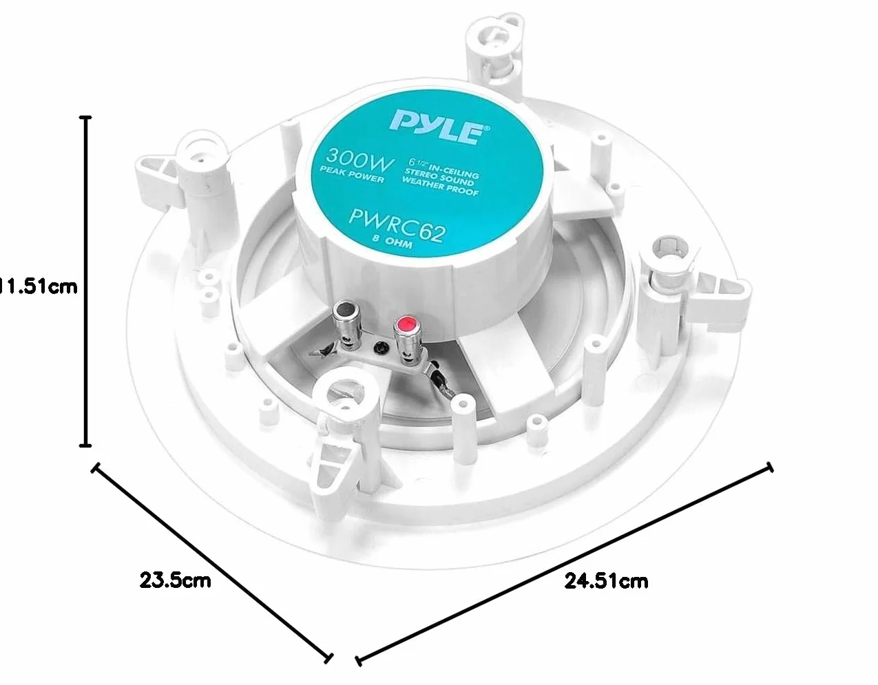 Pyle PWRC62 de 6,5 Pulgadas Resistente a la Intemperie de 2 Maneras en Techo/Altavoz estéreo para empotrar