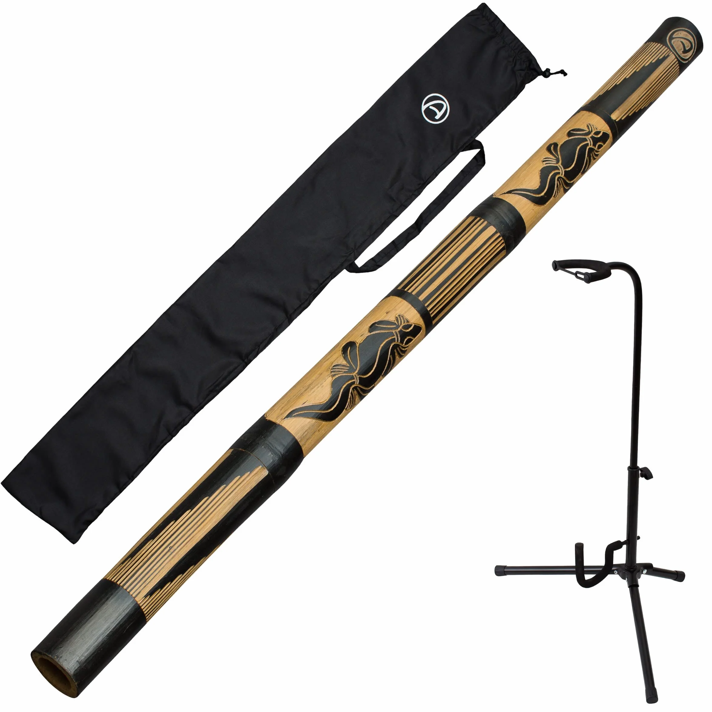 Didgeridoo de bambú incluyendo el soporte de didgeridoo