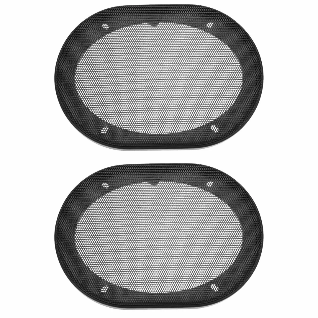 sourcing map Altavoz Rejilla Cubierta 5,94x8,27 Pulgada Malla Decorativa Cuadrada Subwoofer Guardia Protector Negro 2 Piezas