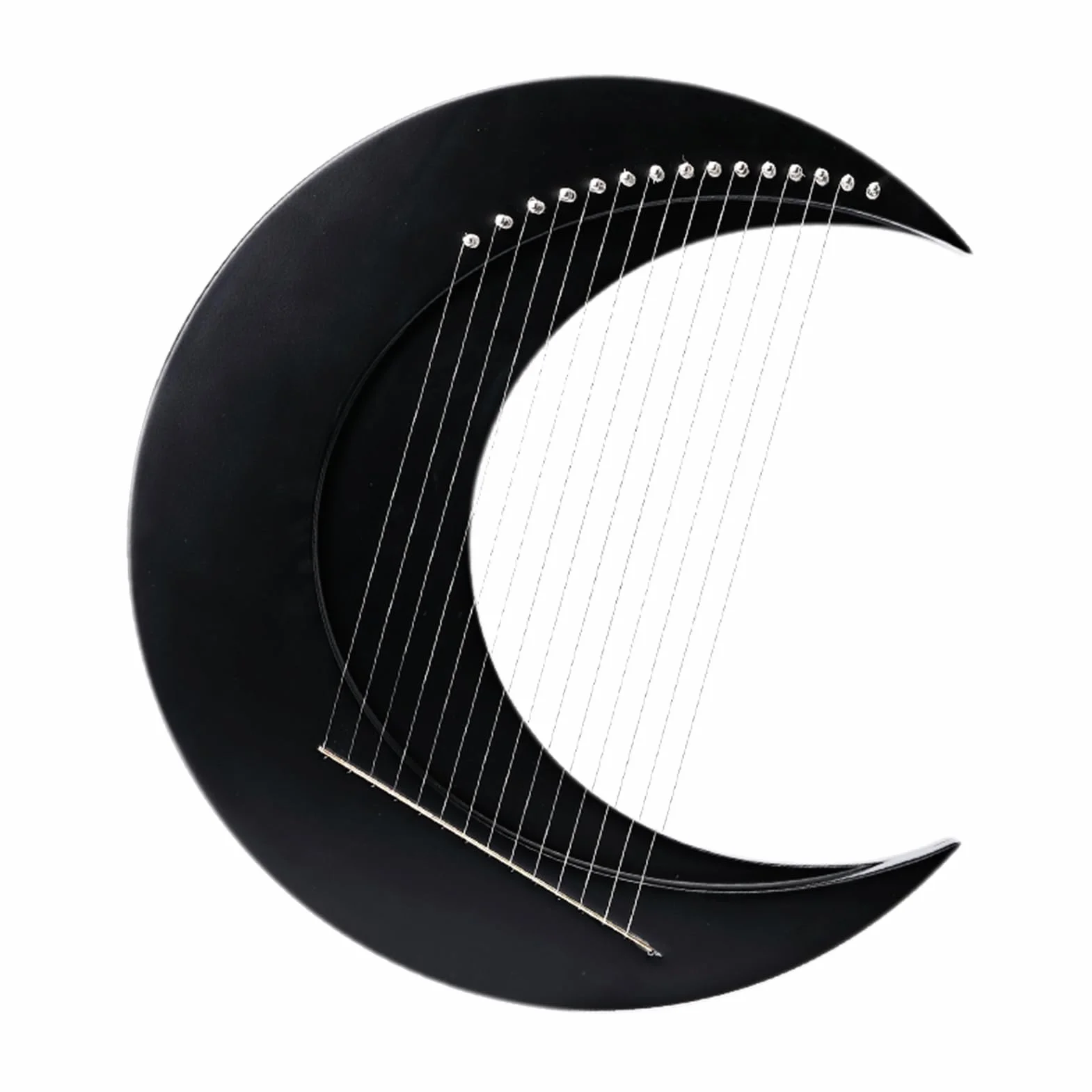 Arpa de Lira, Instrumento de Cuerdas de Arpa Portátil, Arpa de Madera, con Llave de Afinación Cuerda de Repuesto Almohadilla Antideslizante Cubierta de Columna de Cuerda (Negro y