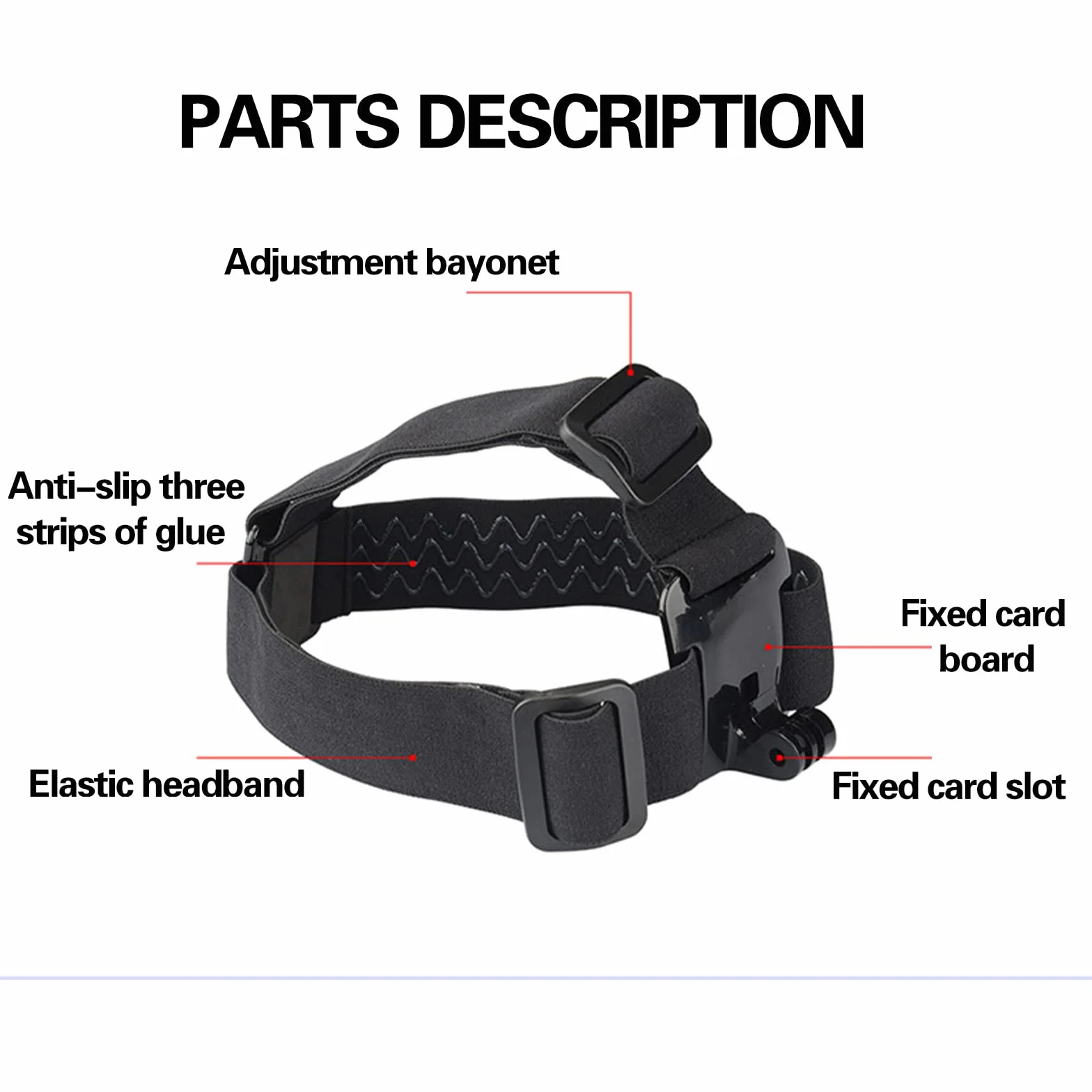Diadema para Cámara de Acción,Diadema Elástica para Cámara,Correa para la Cabeza de la Cámara de Acción,Cinta de Nylon Ajustable Elástica Correa,Diadema para Cámara,para Cámara Deportiva de Acción,1PC